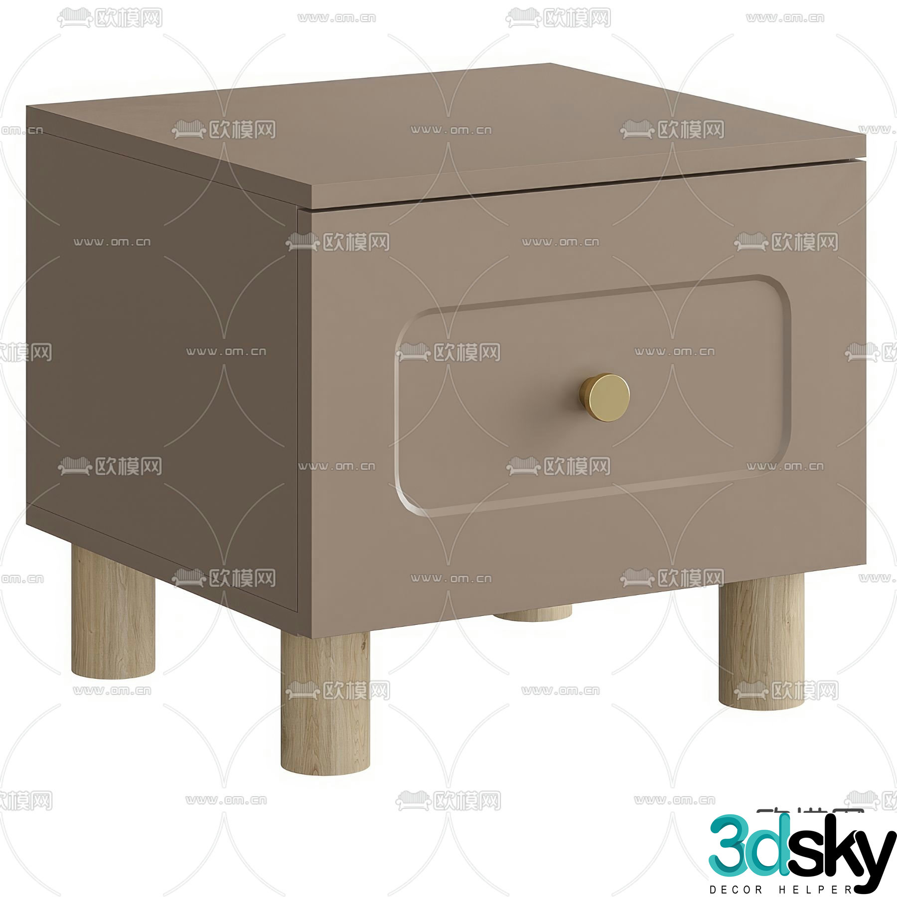Minimalist bedside table 3d model