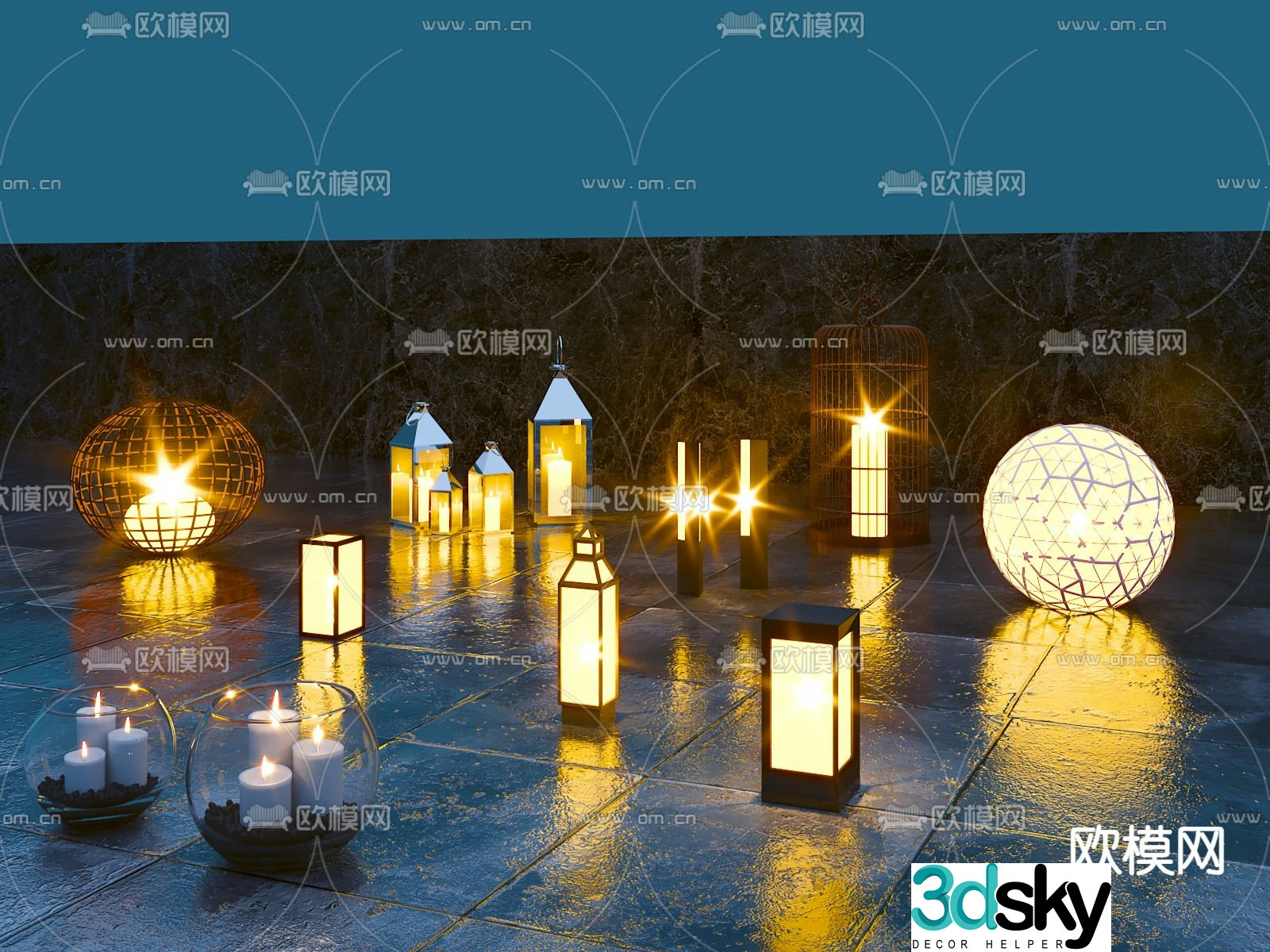 Outdoor lights floor lamps landscape lights 3d model