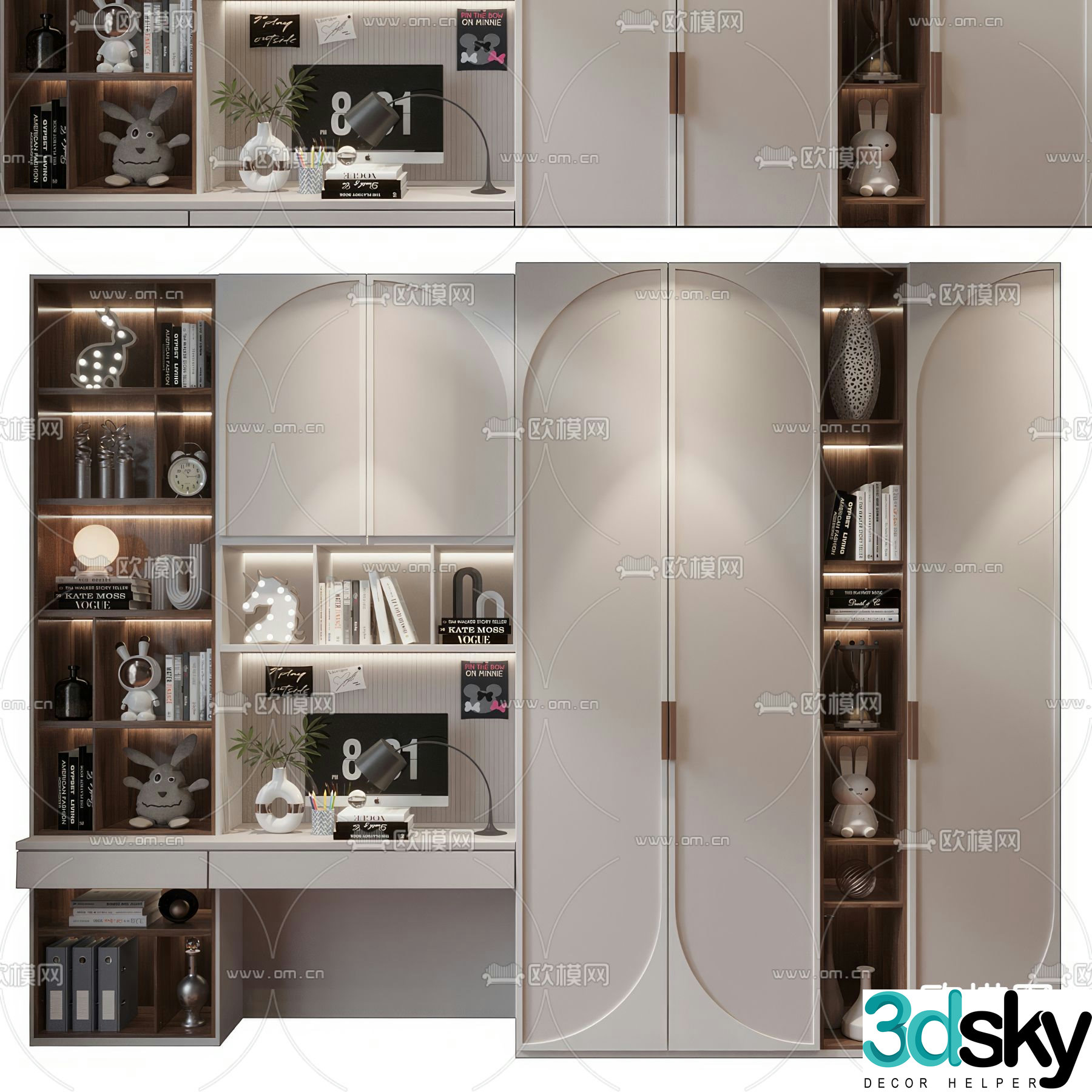 Children’s room wardrobe bookcase 3d model