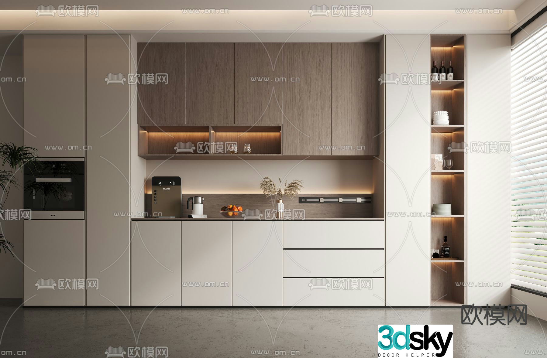 Modern wine cabinet 3d model