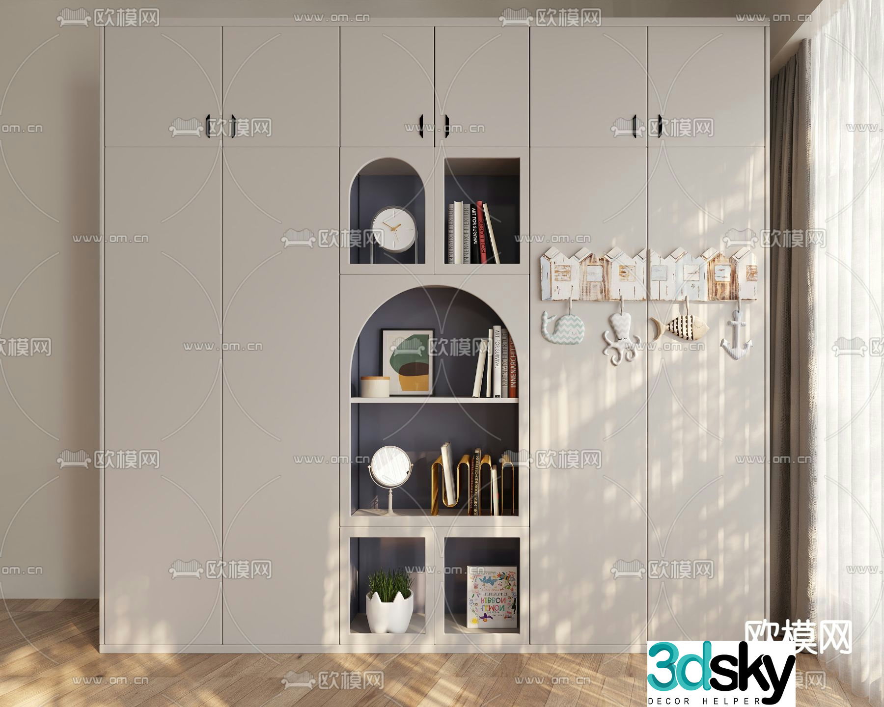 Children’s decorative cabinet bookcase wardrobe 3d model