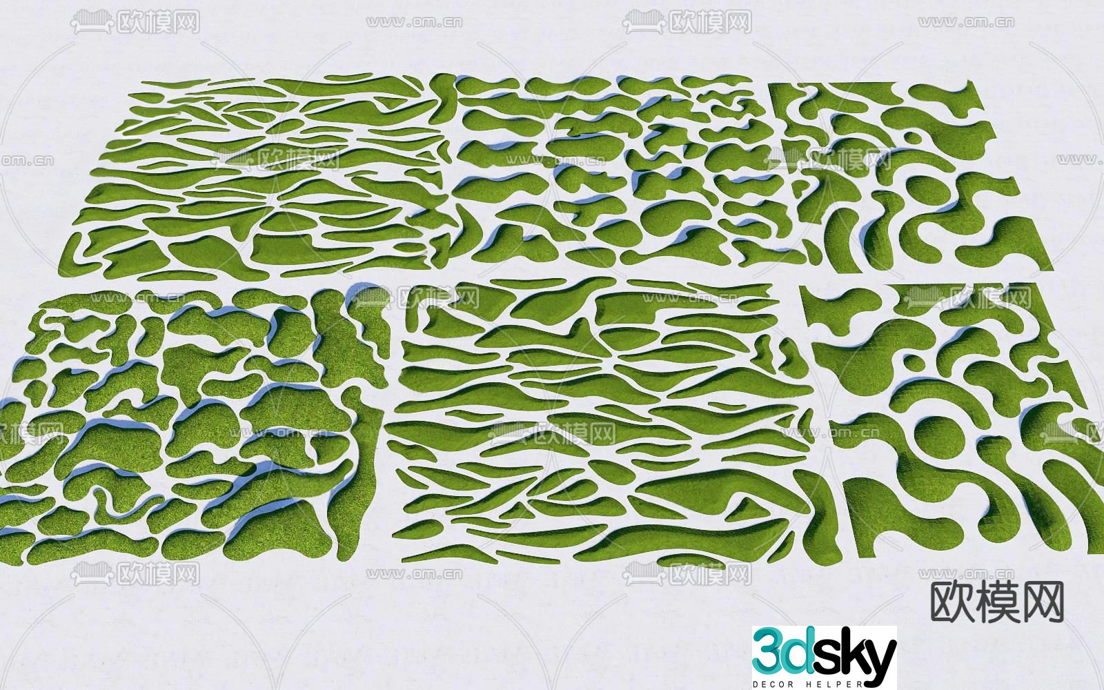 Modern landscape micro terrain 3d model