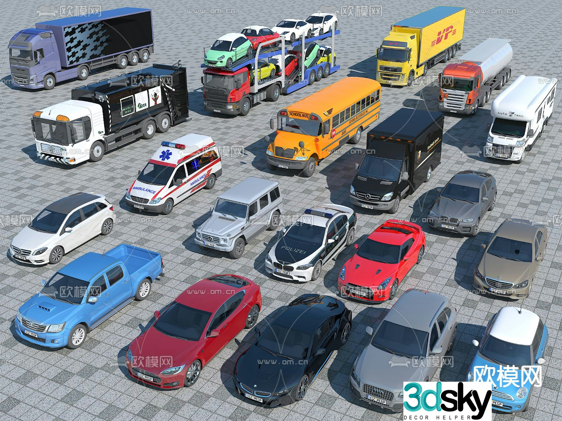 car truck rv pickup truck 3d model