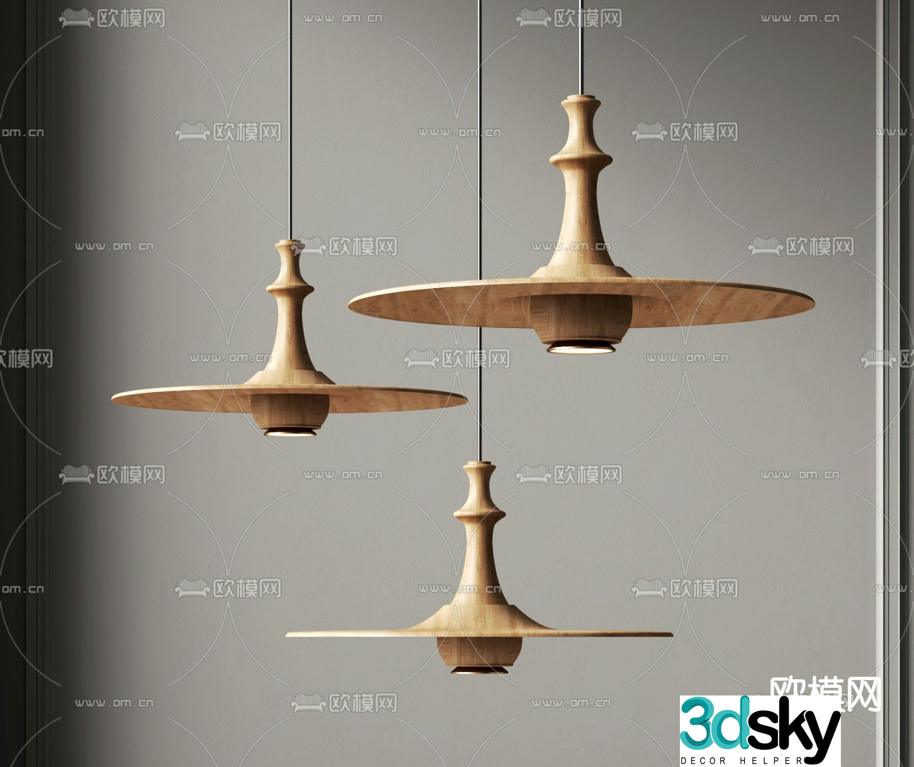 Wasabi Chandelier Restaurant Chandelier 3D Model