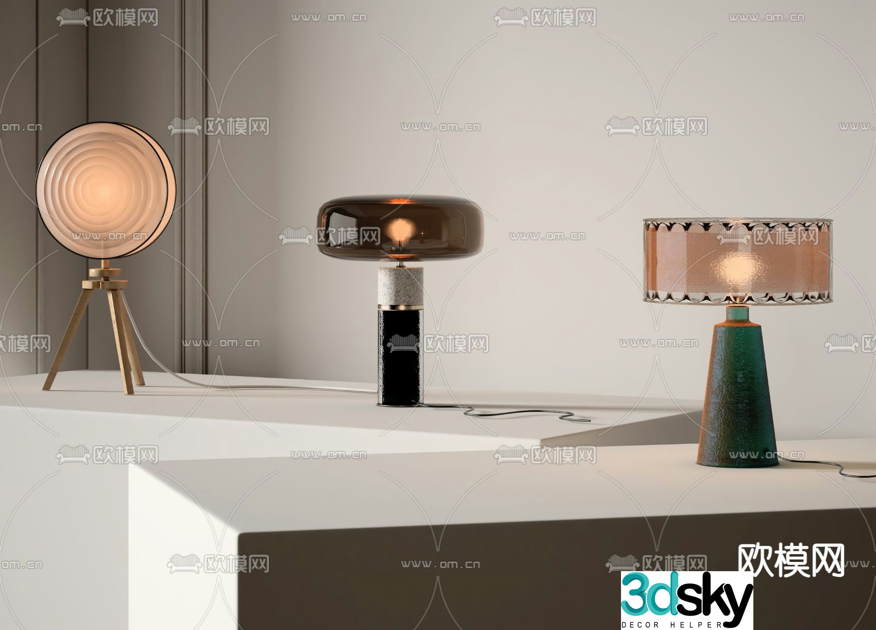 Modern desk lamp bedside lamp decorative lamp 3d model