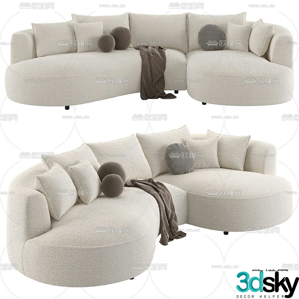 Sectional special-shaped sofa curved sofa 3d model