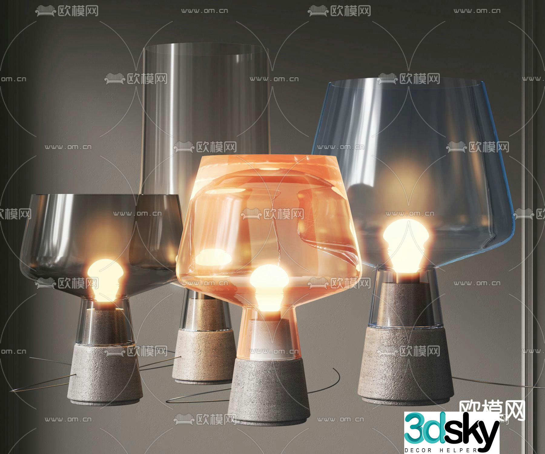 Modern desk lamp glass desk lamp decorative desk lamp 3d model