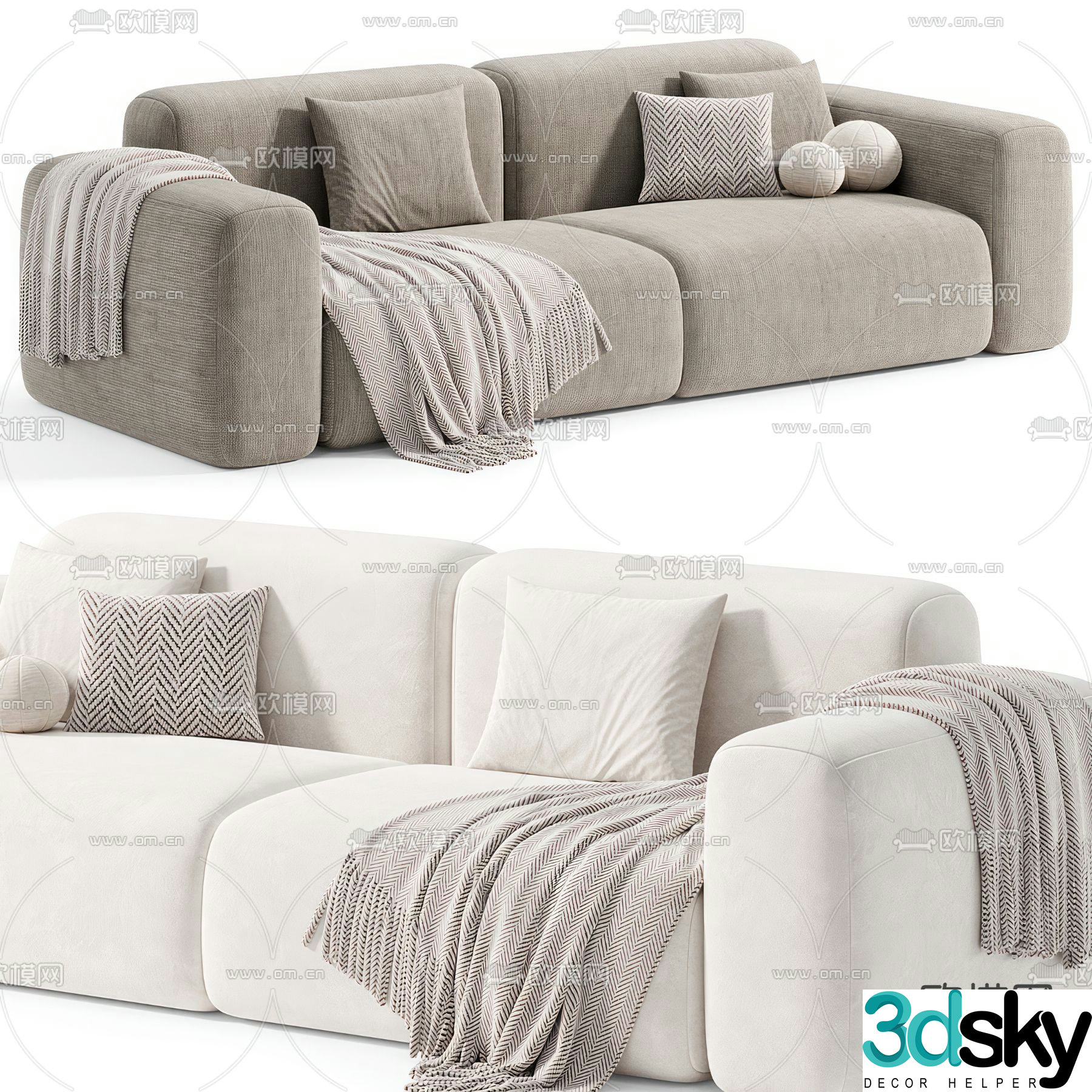 Double sofa 3d model
