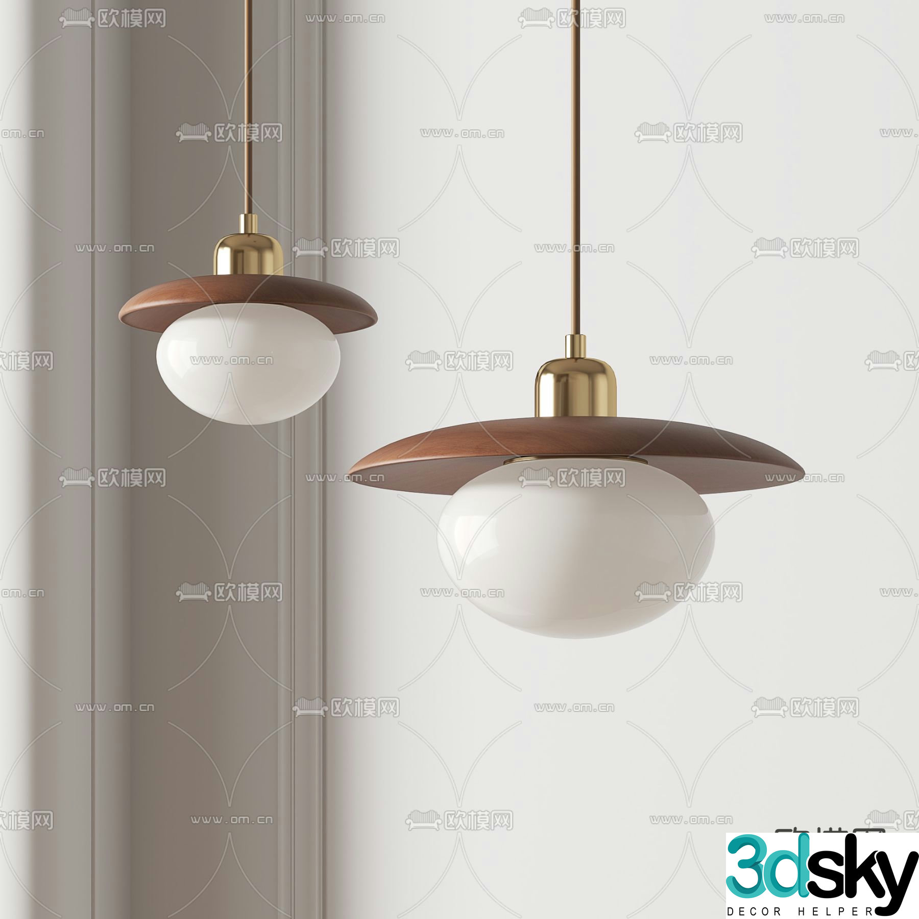 Medieval small chandelier bedside lamp 3d model