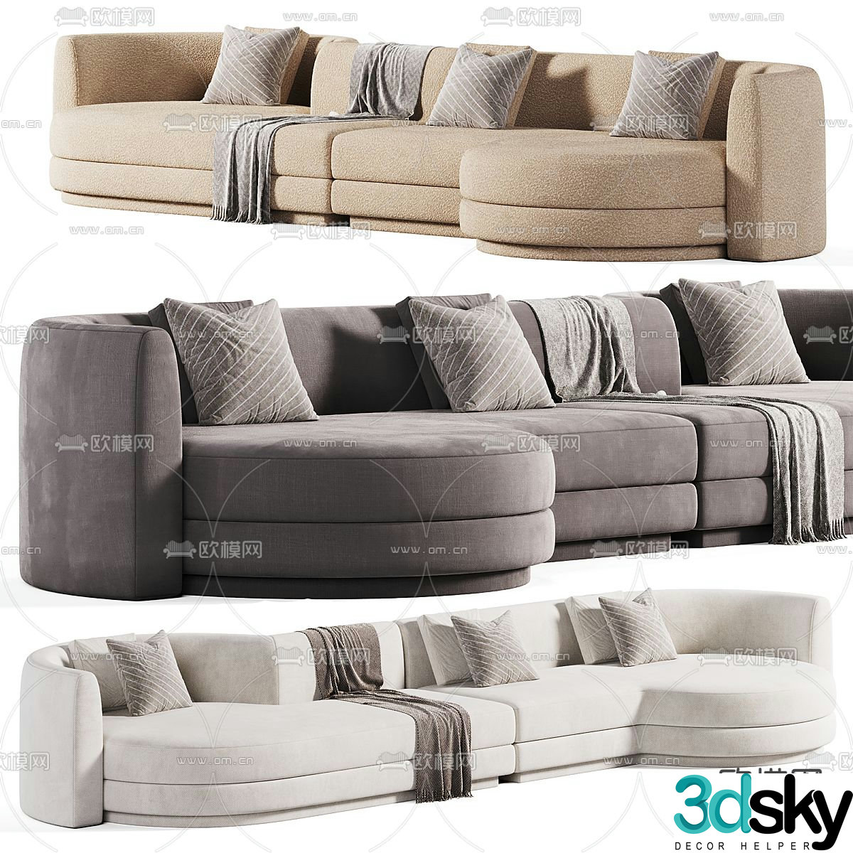 UBE corner sofa multi-person sofa 3d model