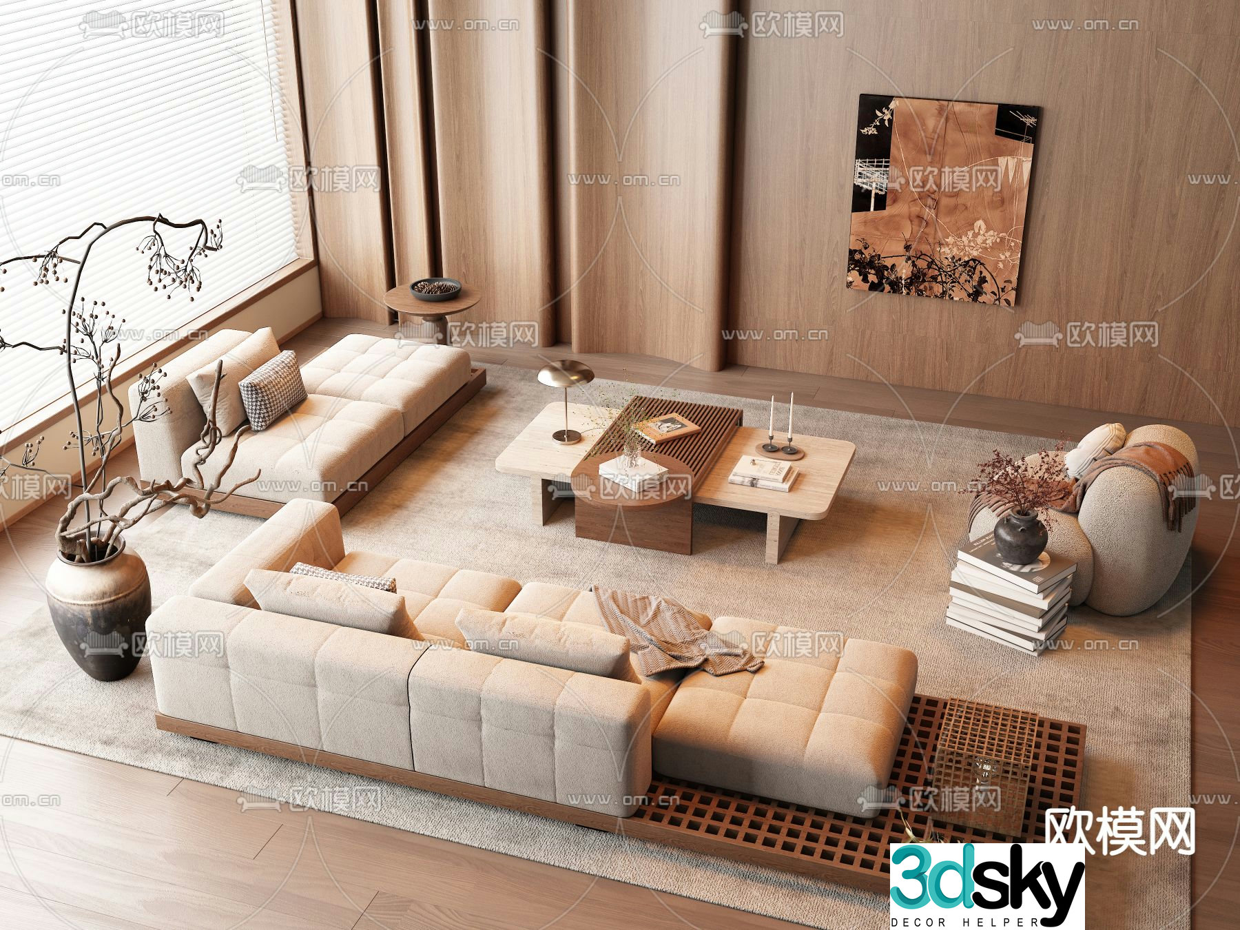 Medieval style sofa modular sofa 3d model