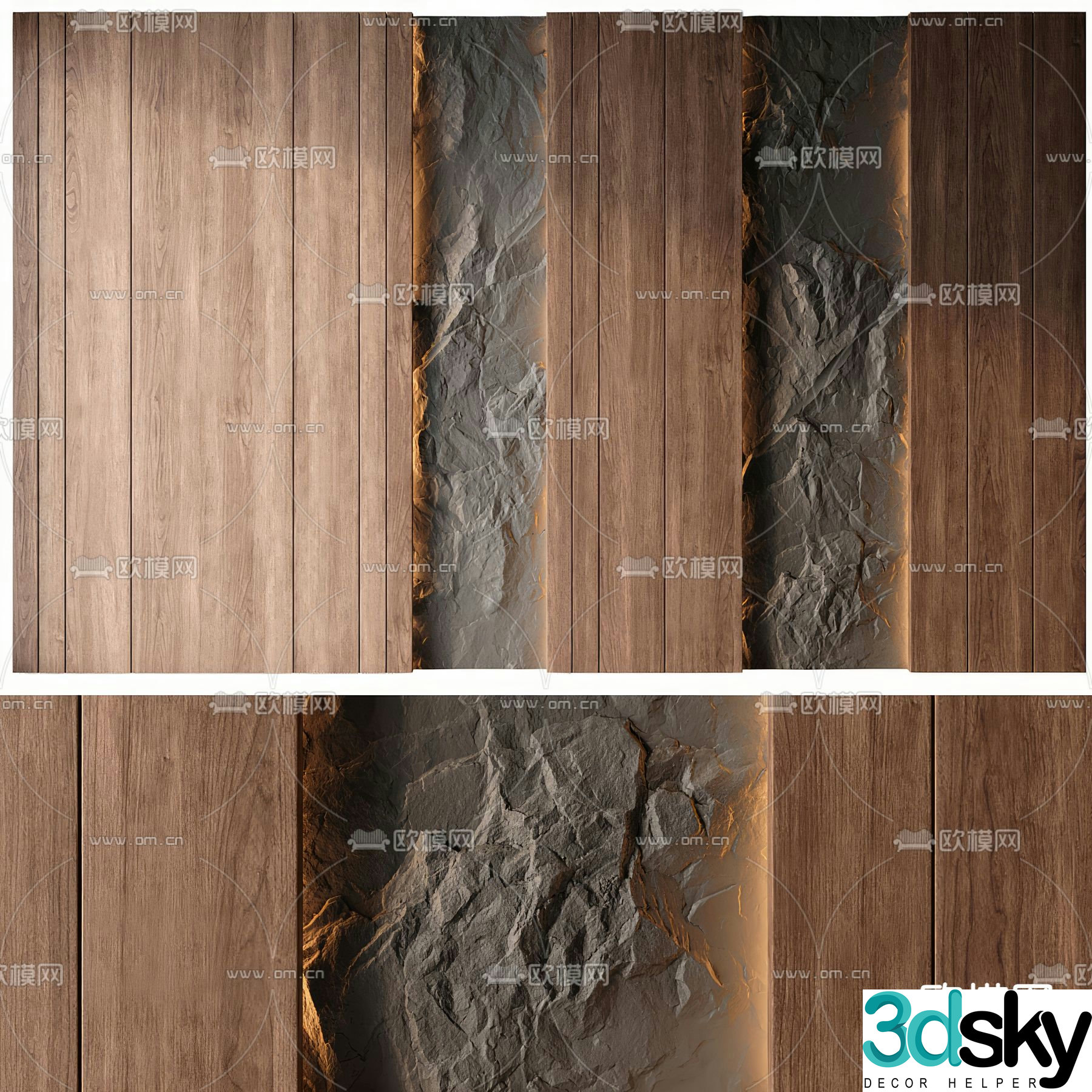 Wasabi background wall modeling wall decorative wall 3d model