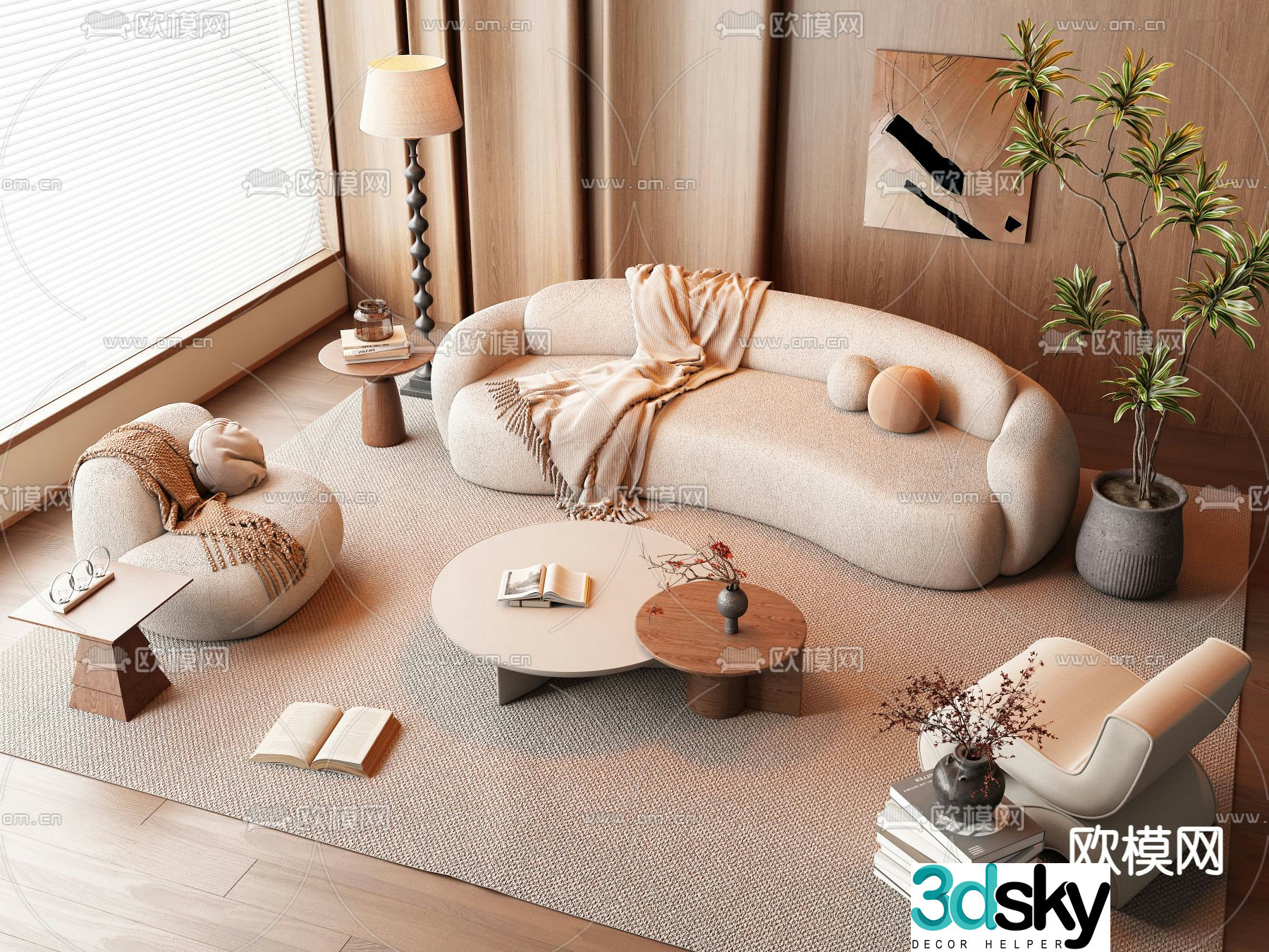 Wabi-sabi sofa modular sofa 3d model