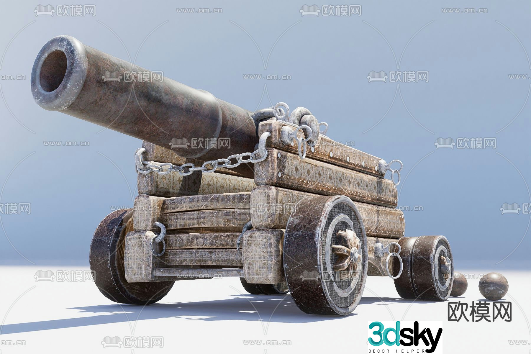 defense artillery mortar 3d model