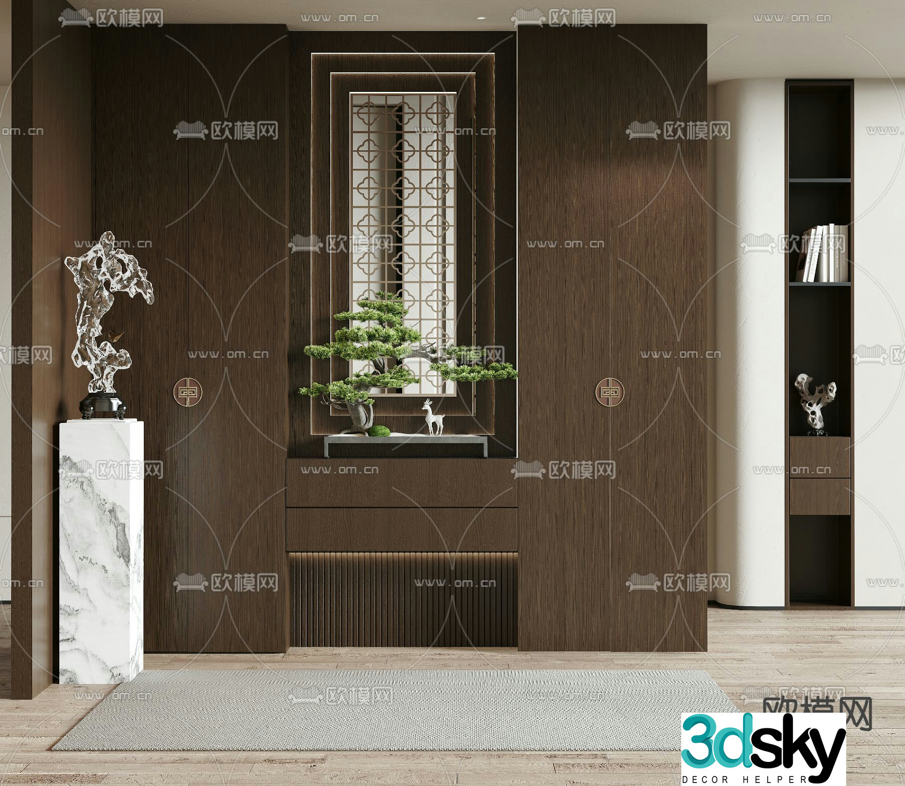 3D model of the entrance shoe cabinet