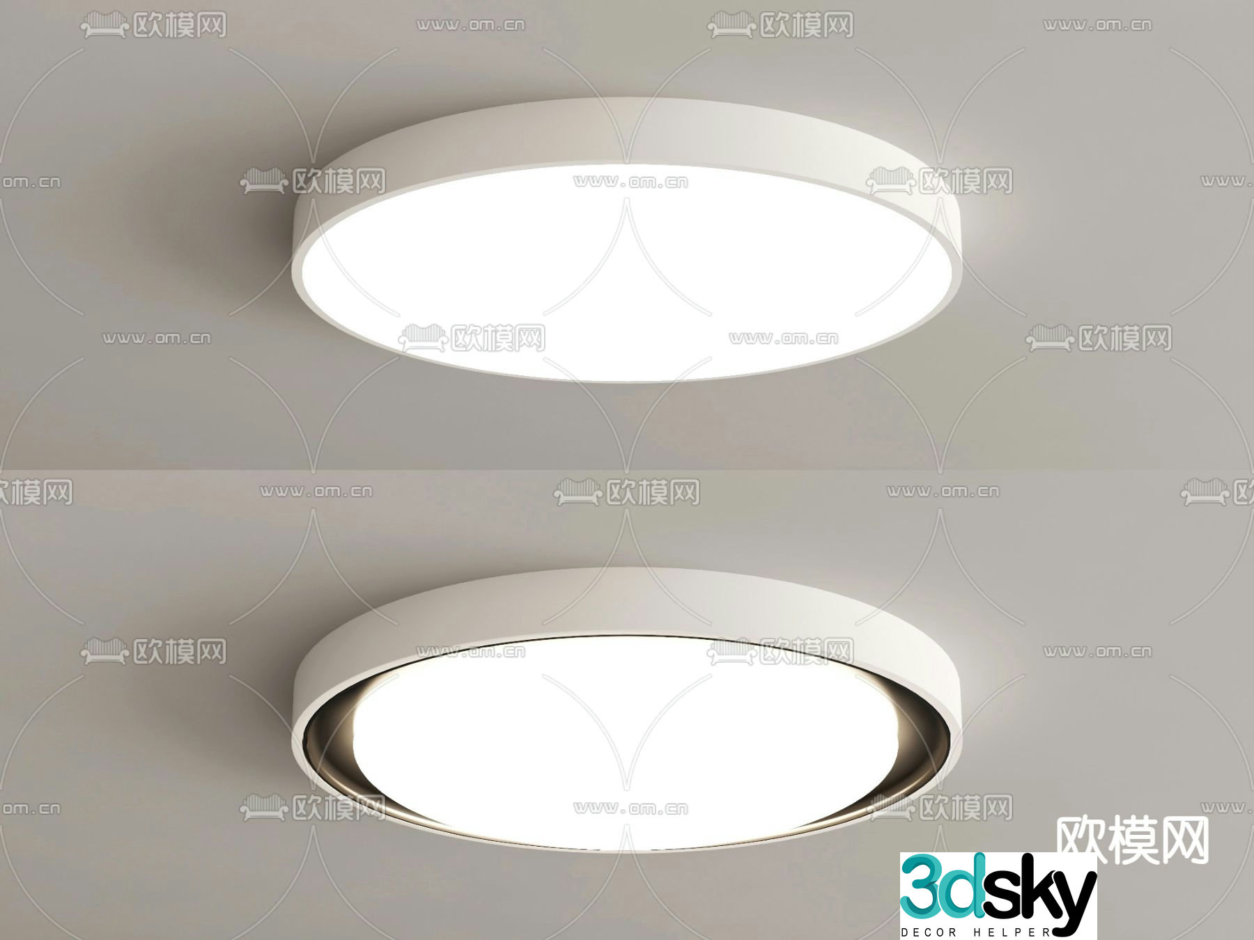 Circular ceiling light Bedroom light 3d model