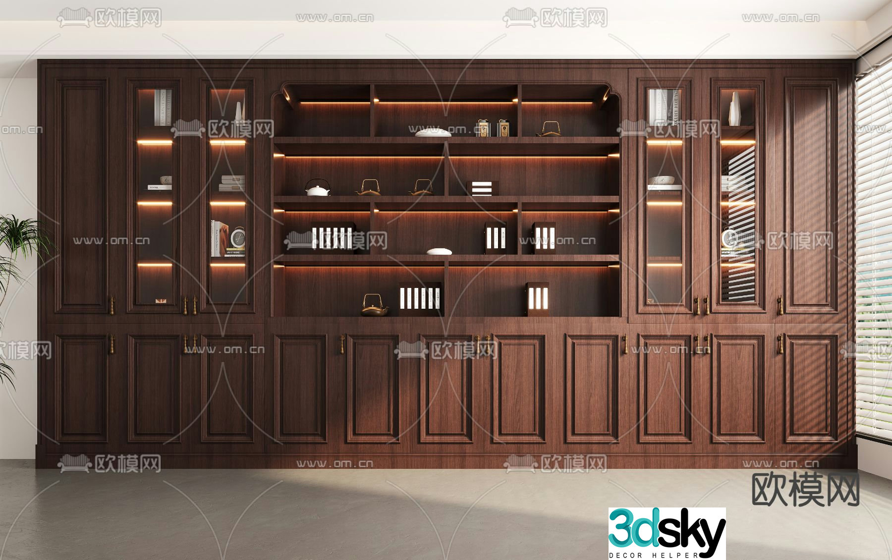 Chinese bookcase 3D model