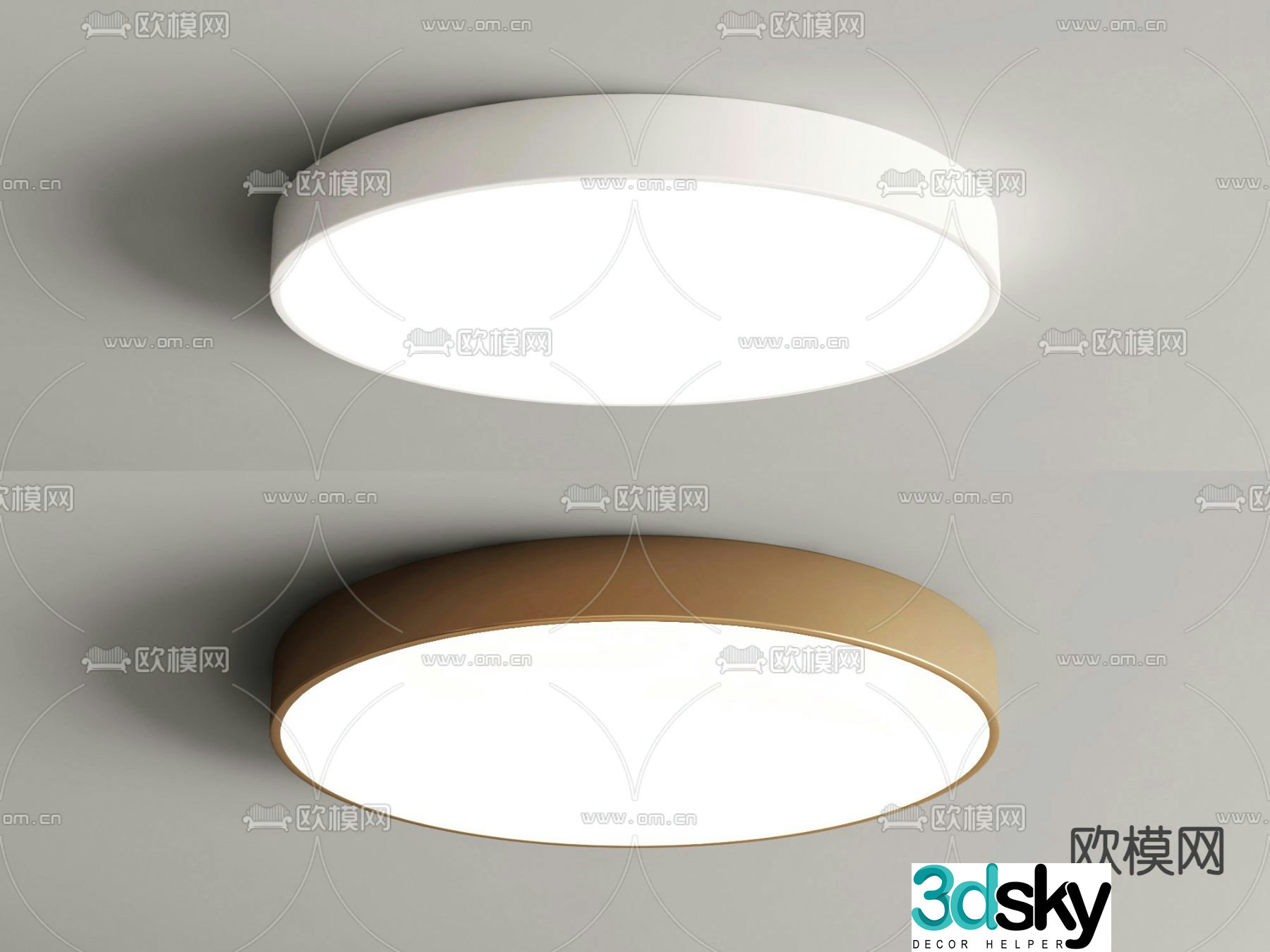 Round ceiling lamp bedroom lamp 3d model