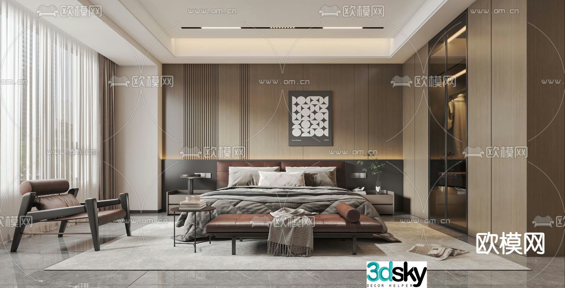 Italian bedroom master bedroom master room 3d model