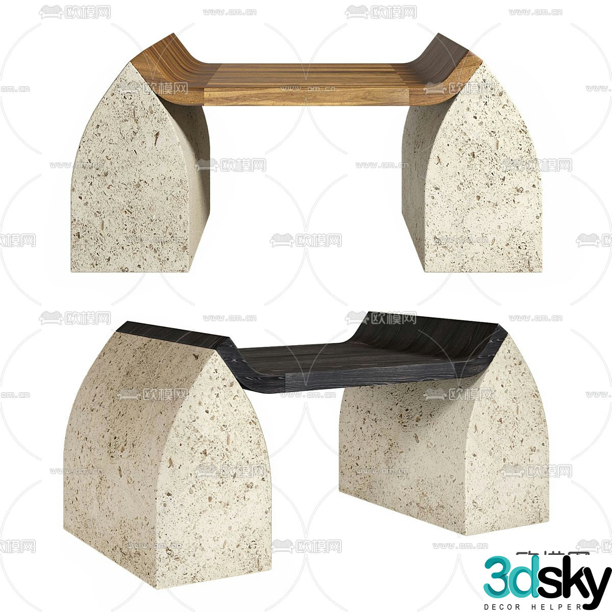 outdoor seating bench bench 3d model