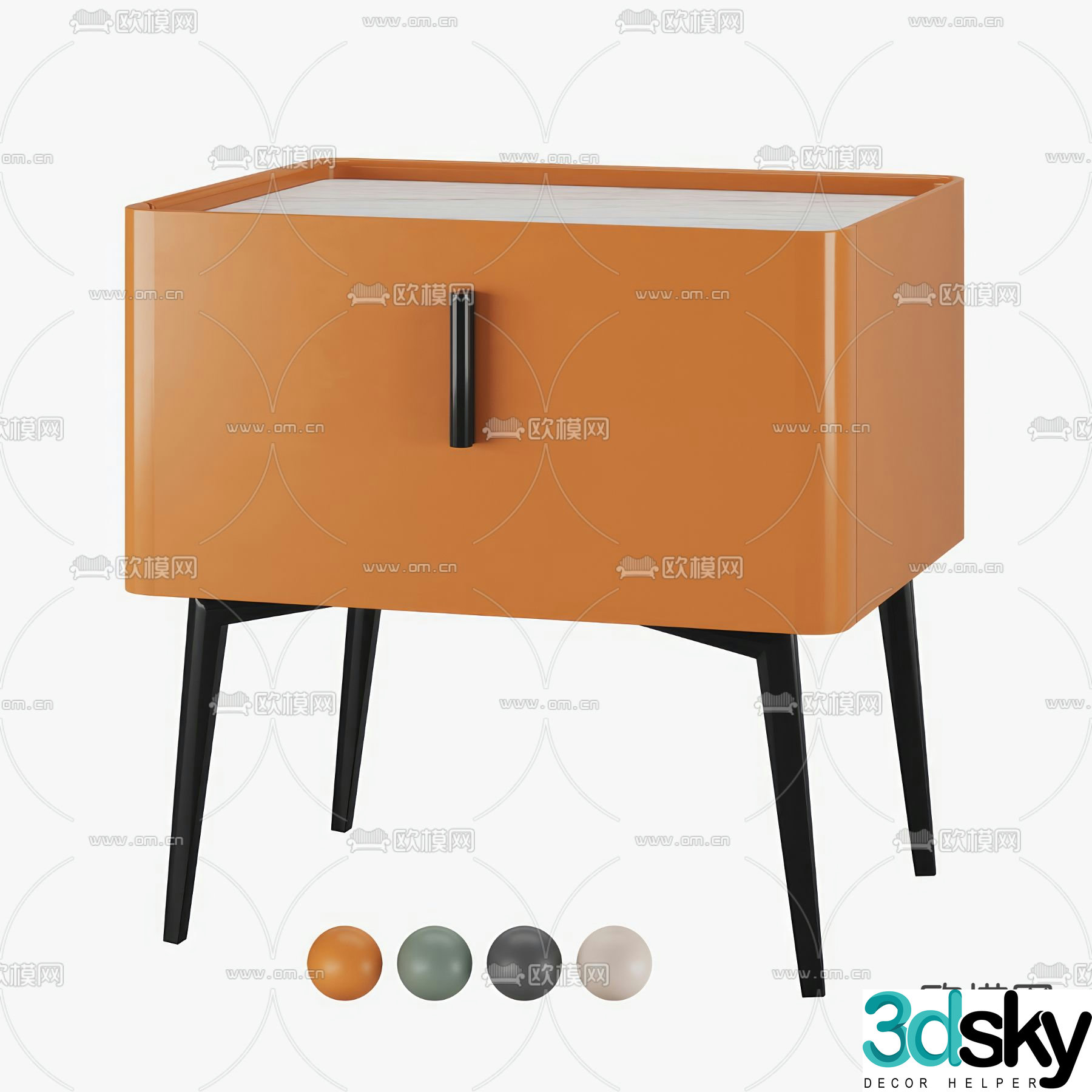 Modern bedside table 3d model