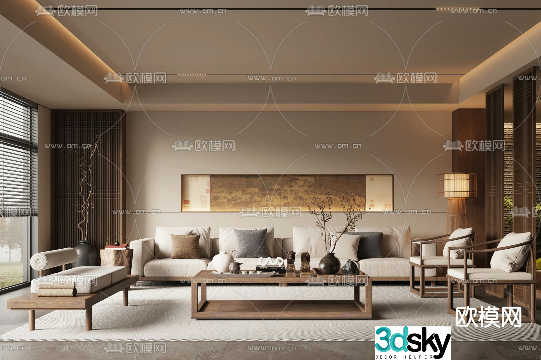 New Chinese living room 3D model