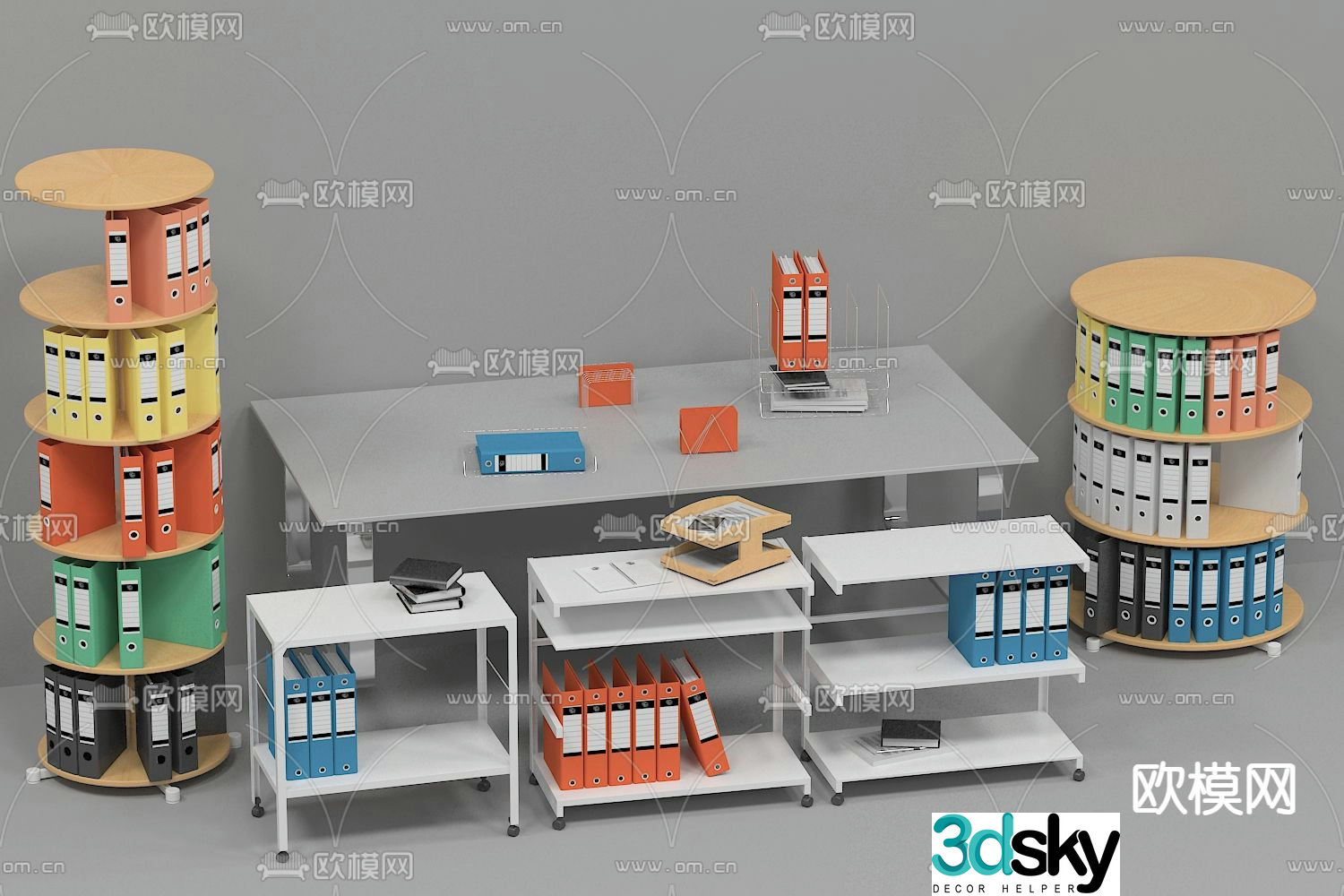 Folder file cabinet mobile cabinet 3d model