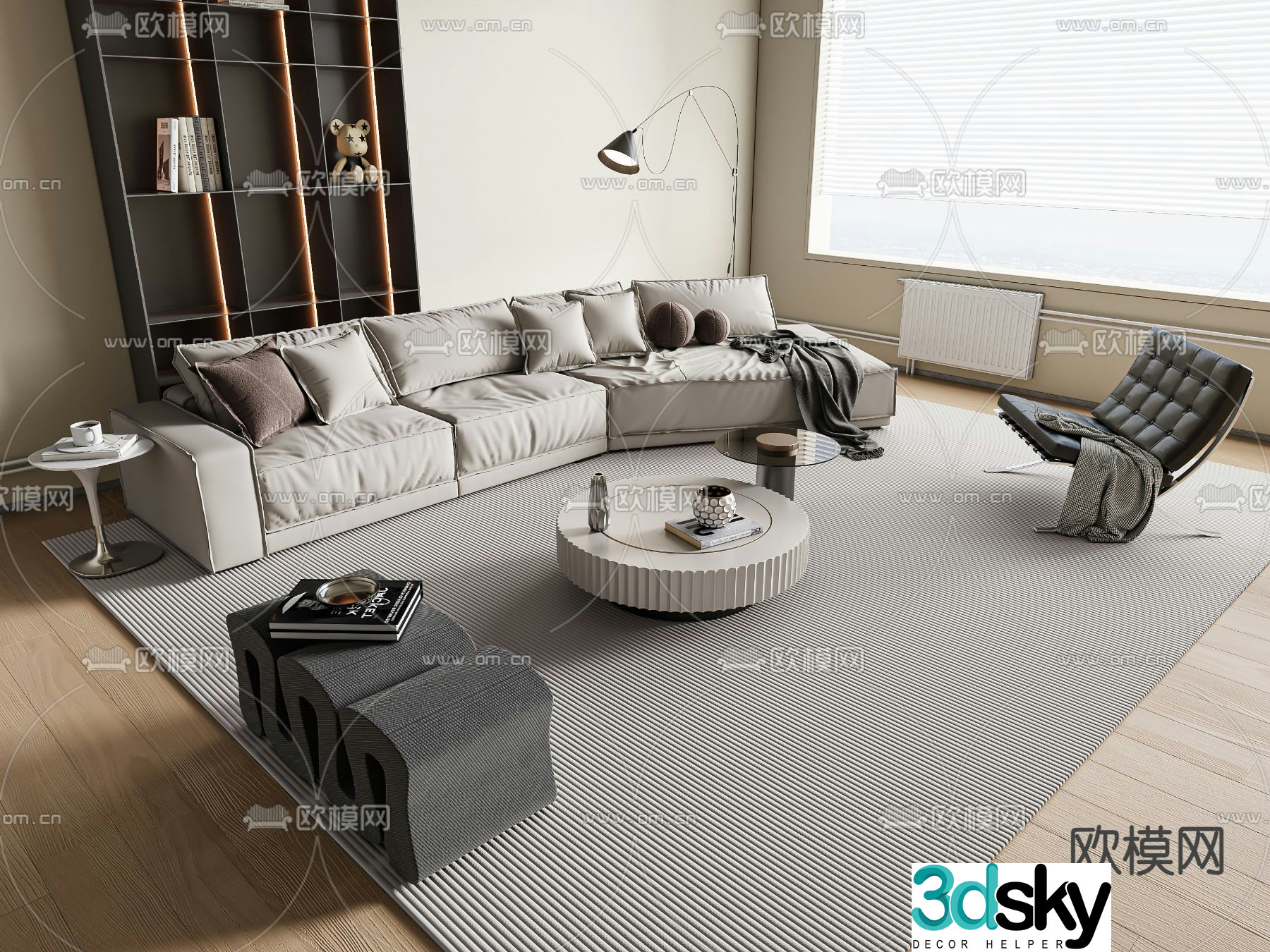 Modern sectional sofa 3d model