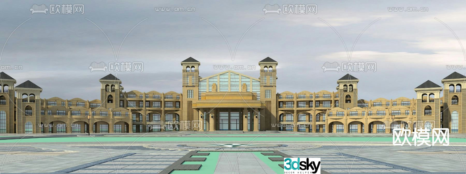 Jian European Hotel Exterior Hotel 3D Model