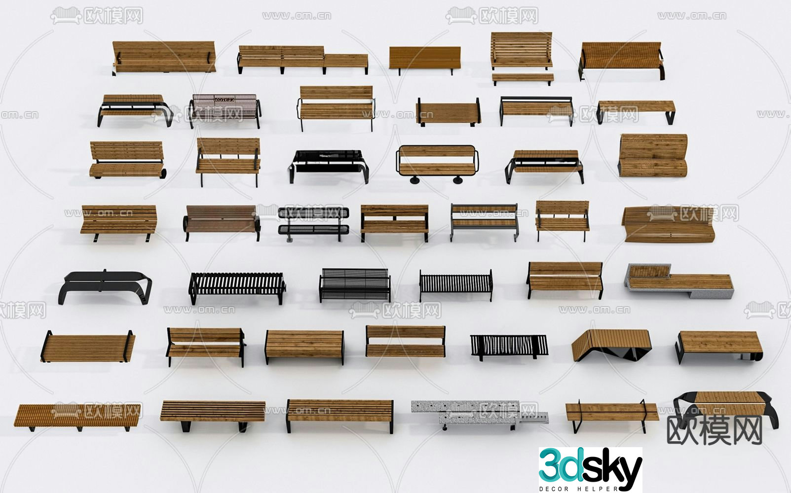 Outdoor seating park seating 3d model