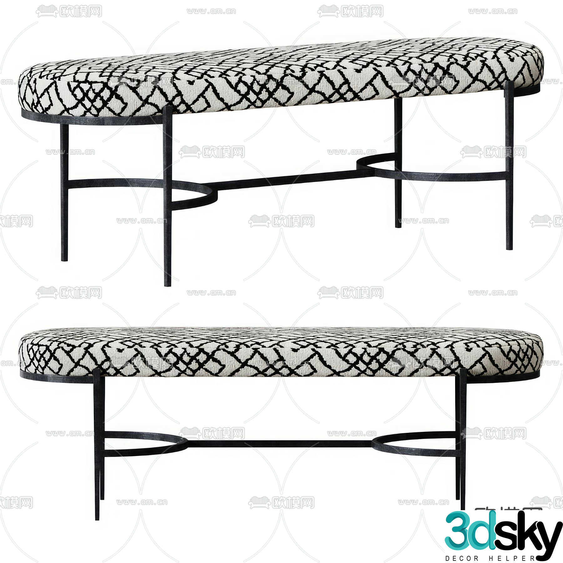Modern foot pedal stool 3d model