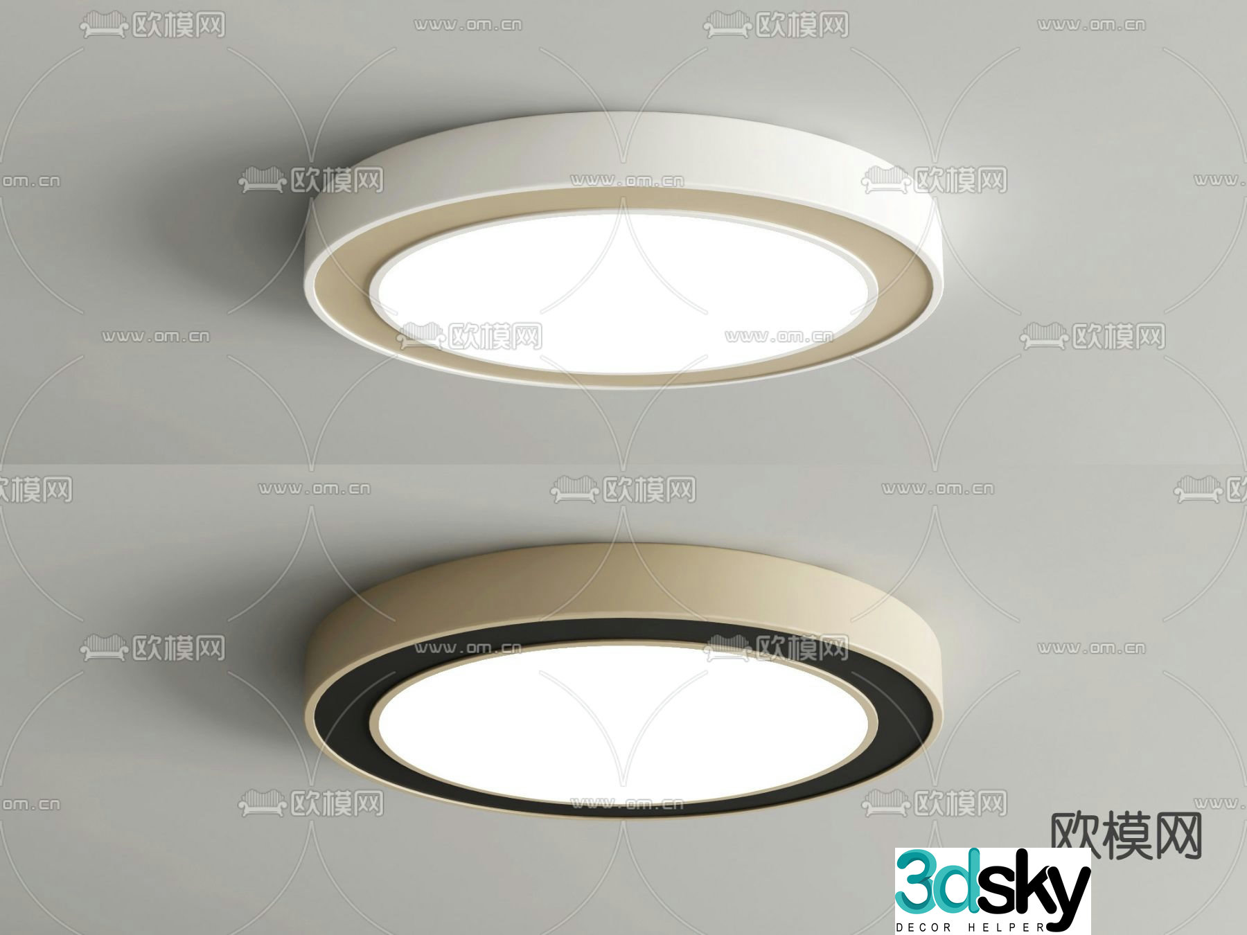 Circular ceiling light Bedroom light 3d model