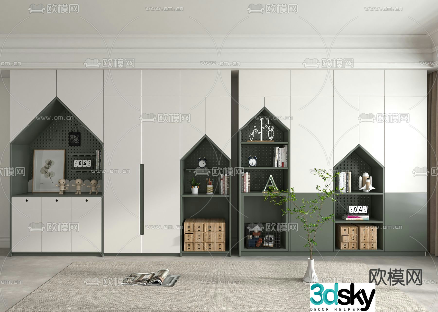 Children’s wardrobe toy cabinet 3d model