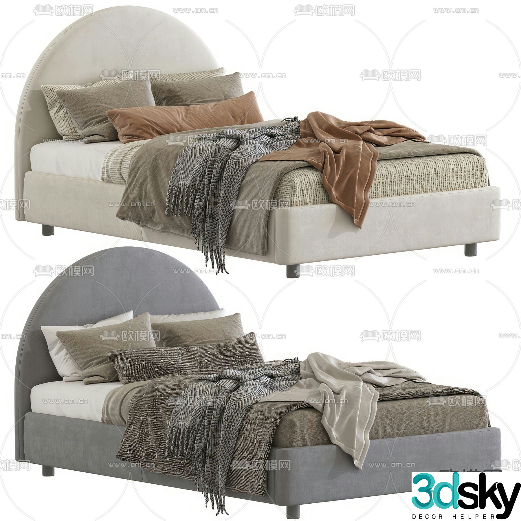Modern single bed 3d model