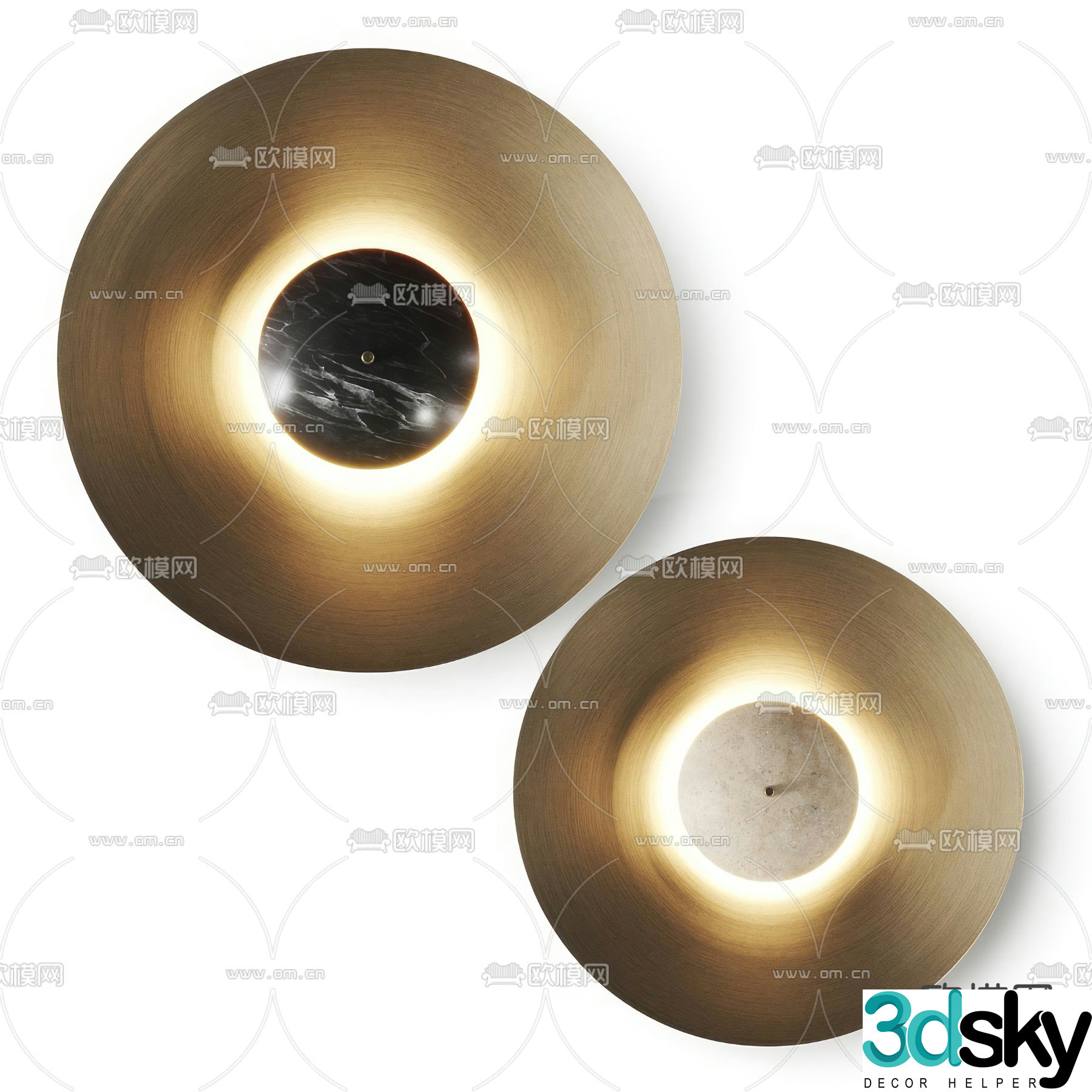 Disc wall light 3d model