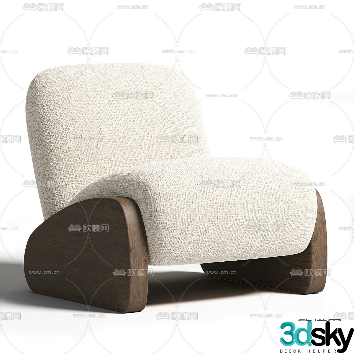 Fabric chair lounge chair 3d model