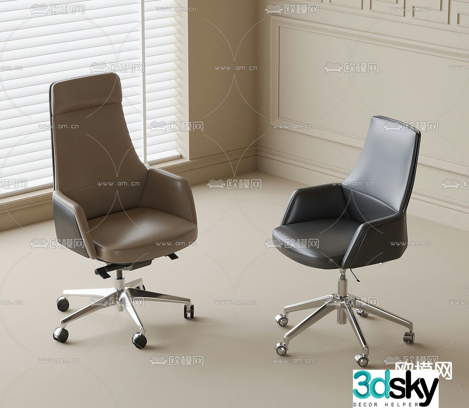Swivel office chair 3d model