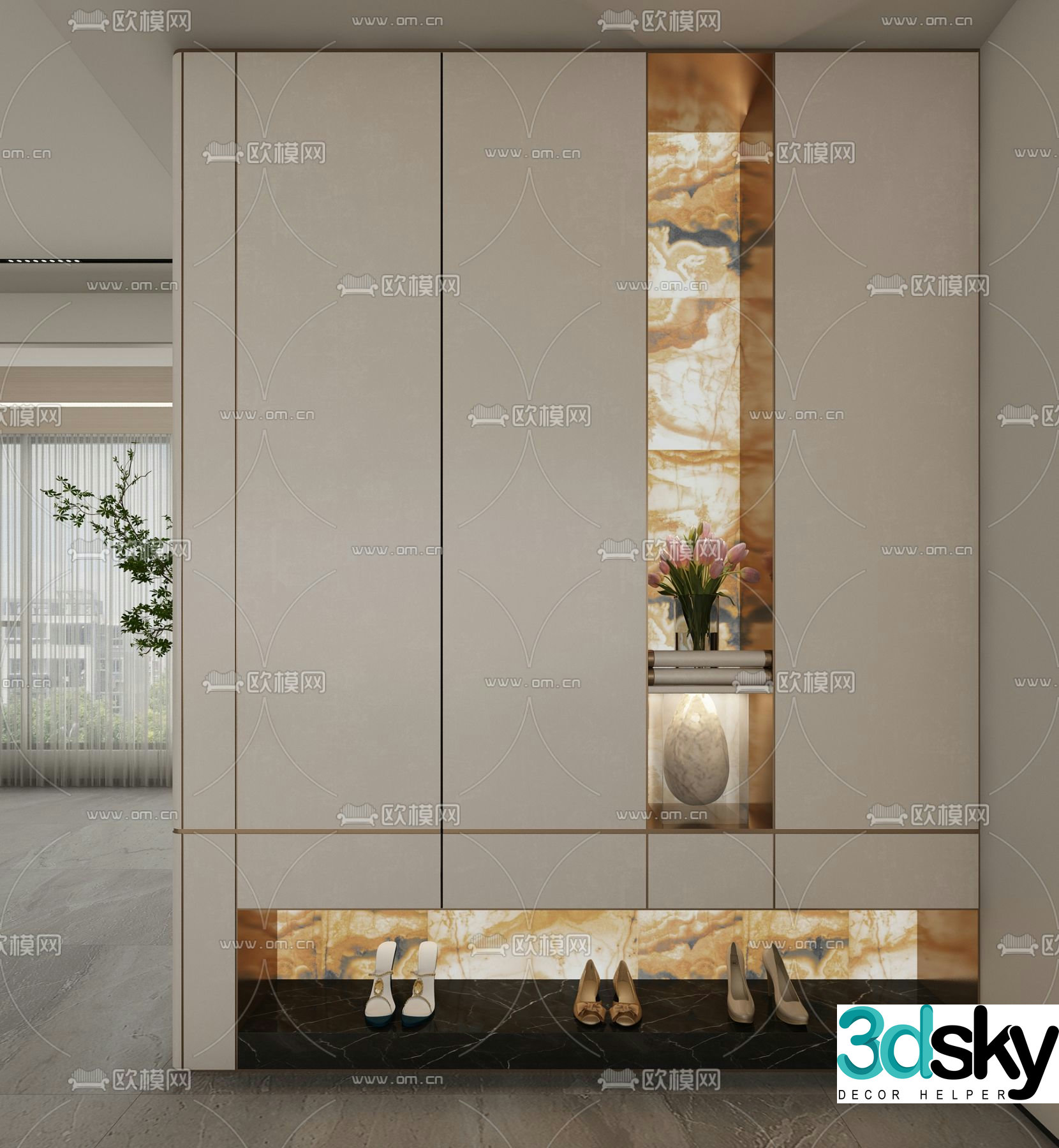 Modern entryway cabinet 3d model