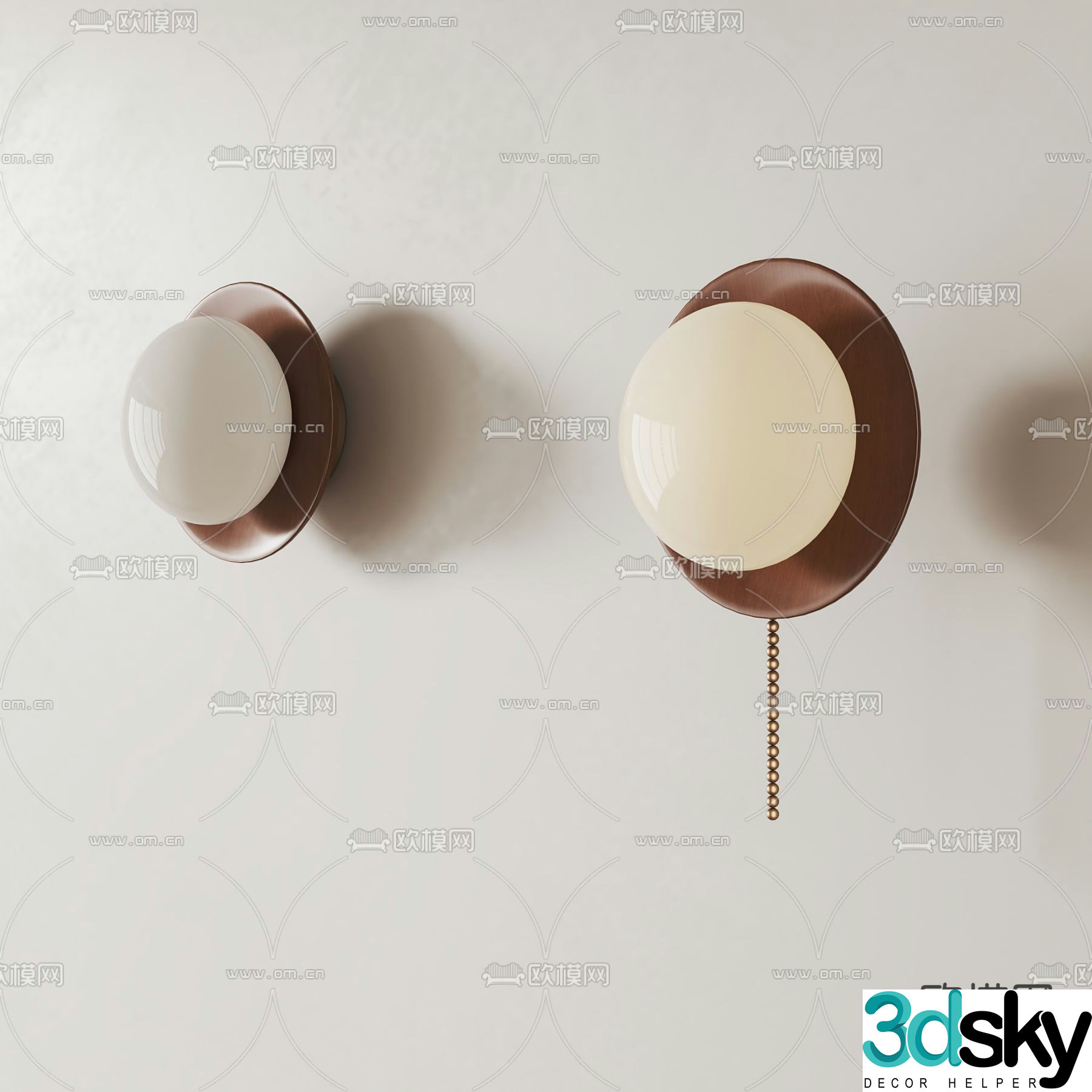 Medieval style wall lamp glutinous rice ball wall lamp decorative wall lamp 3d model