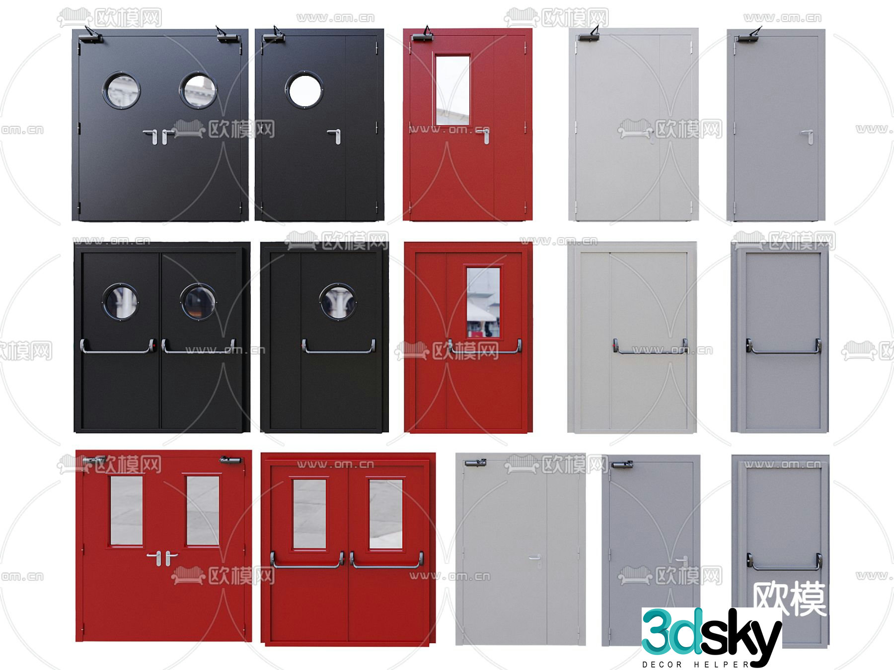 Fireproof fire door 3d model