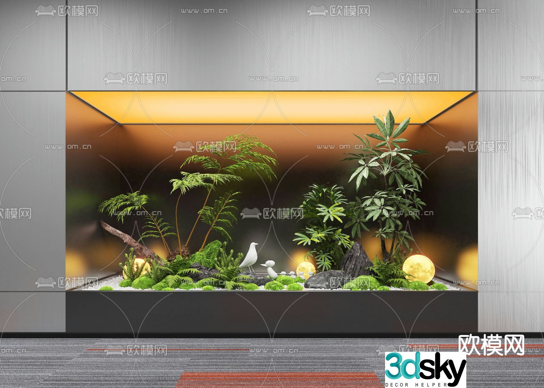 Indoor landscape plant landscaping 3d model