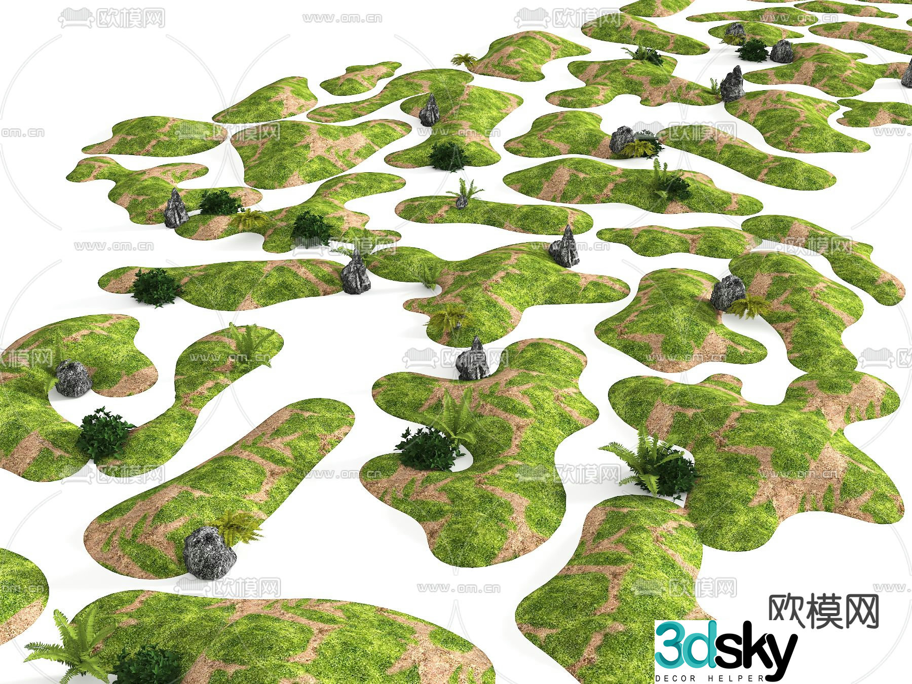 Mountain terrain park micro-terrain courtyard micro-terrain 3D model