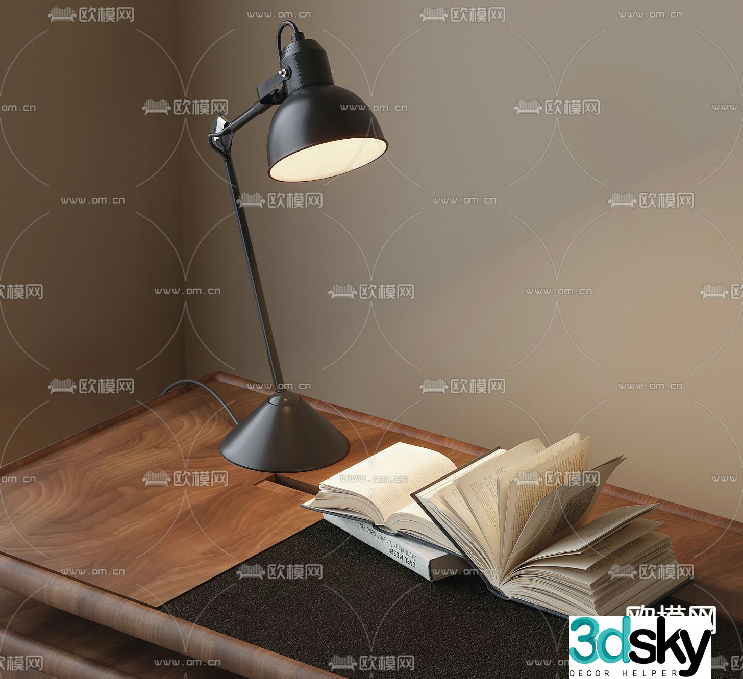 Simple desk lamp reading lamp 3d model