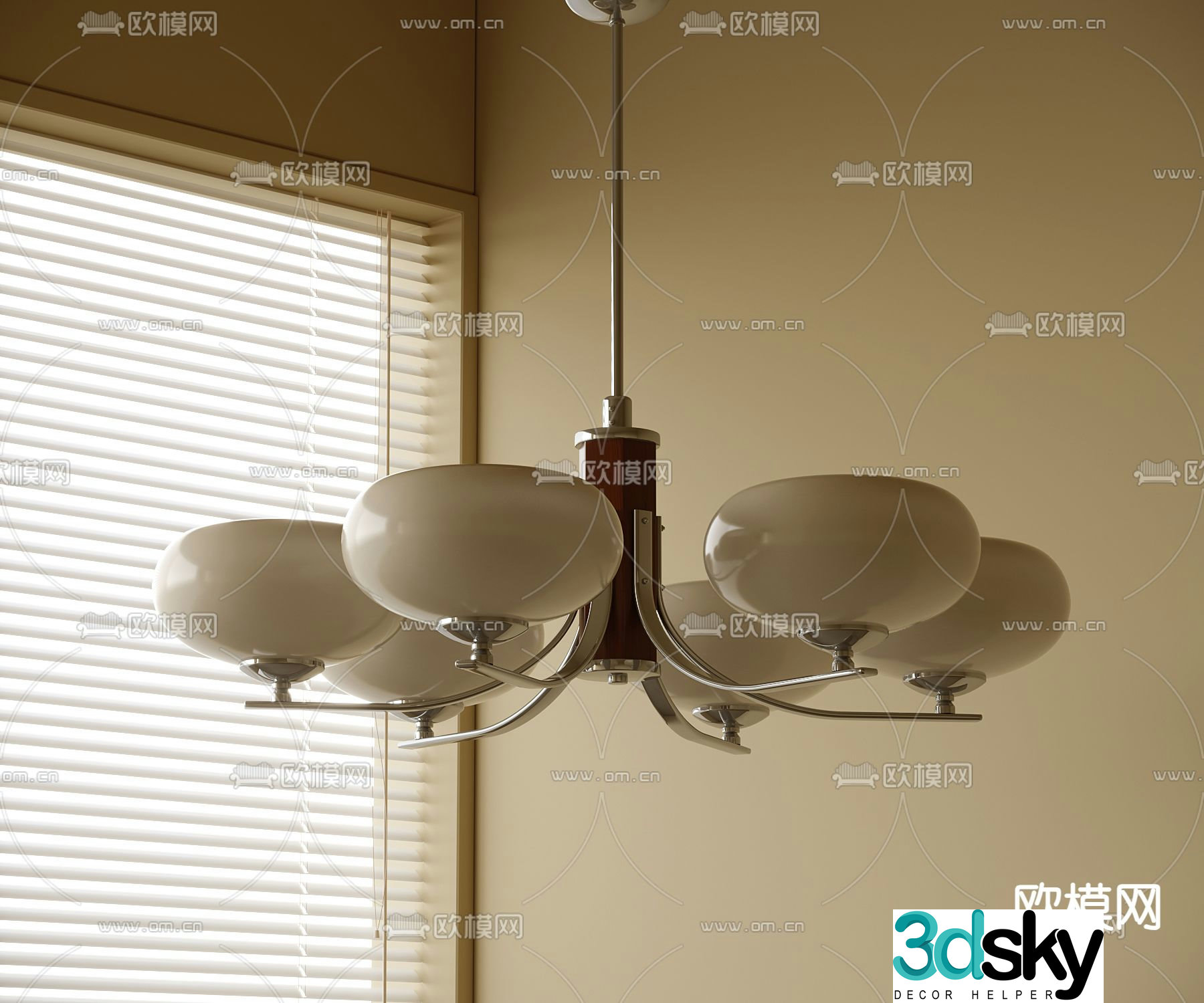 Medieval style chandelier hall chandelier 3d model