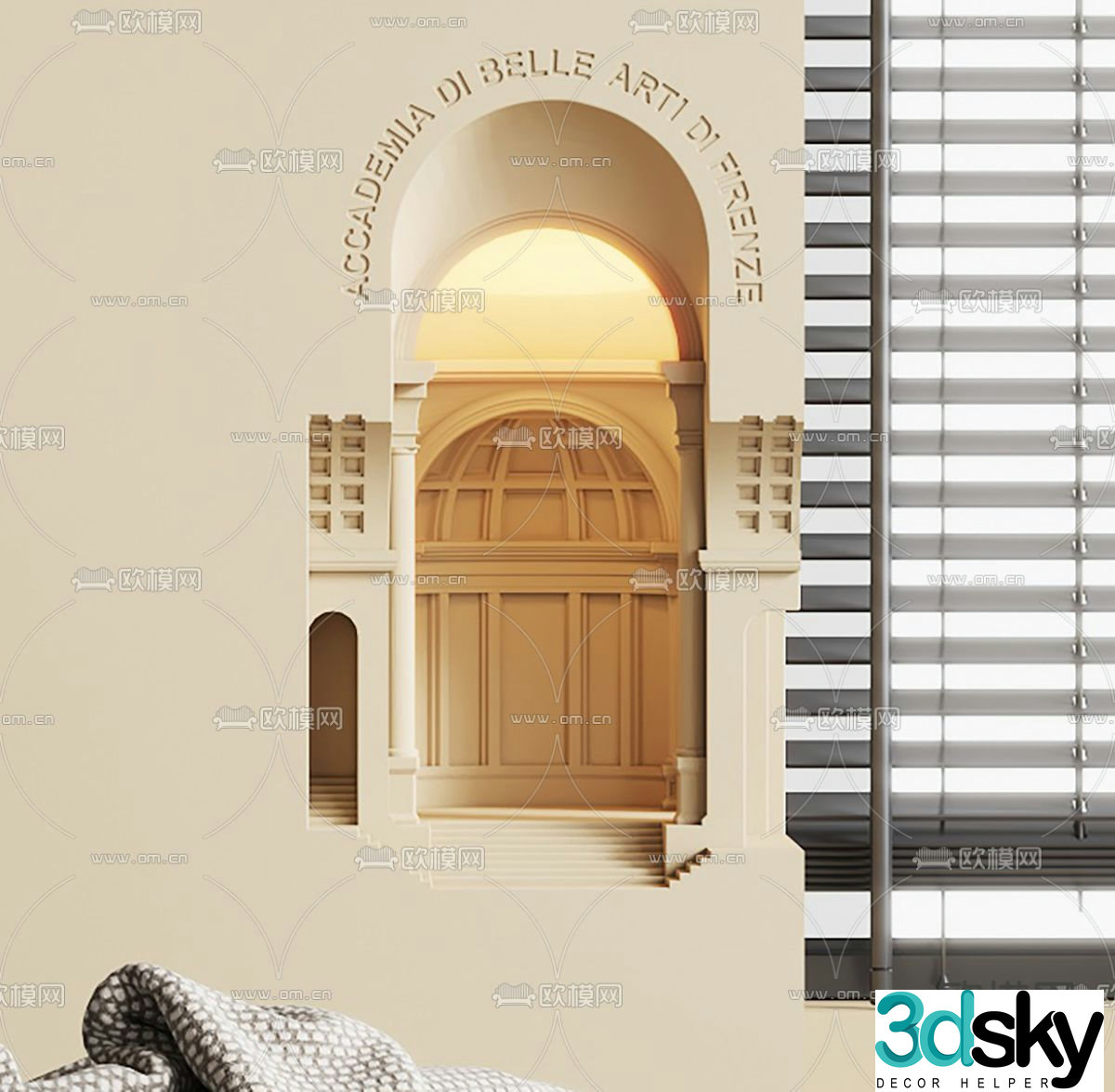 French wall light plaster wall light 3d model