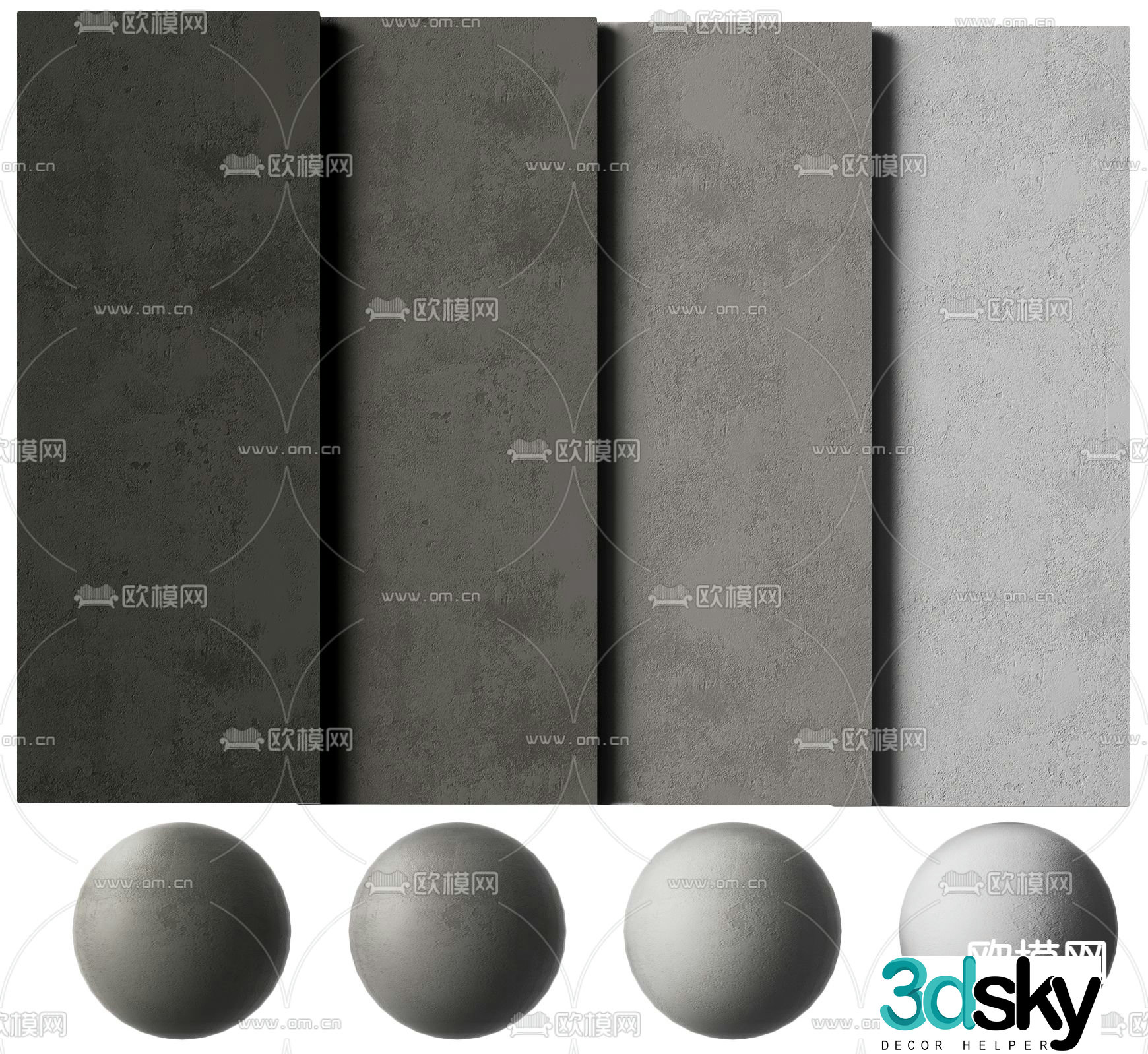 Micro cement paint texture paint 3d model