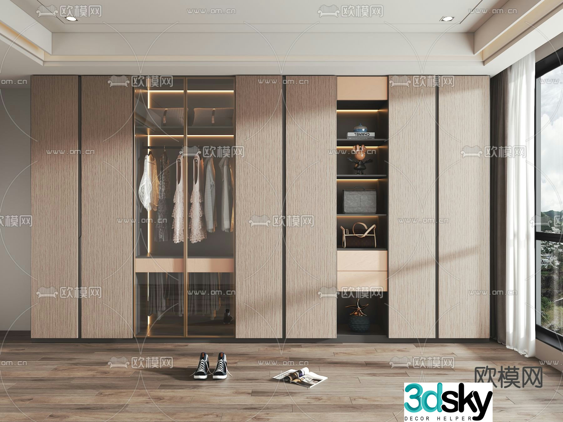 modern wardrobe wardrobe 3d model