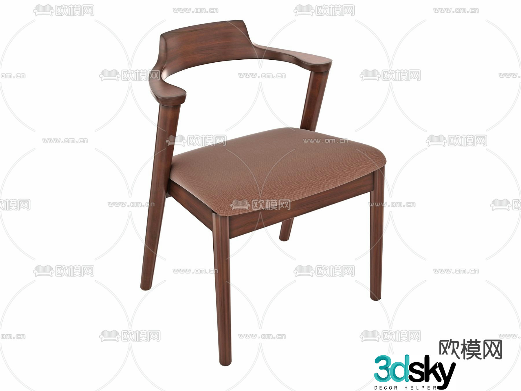 Dining chair single chair 3d model