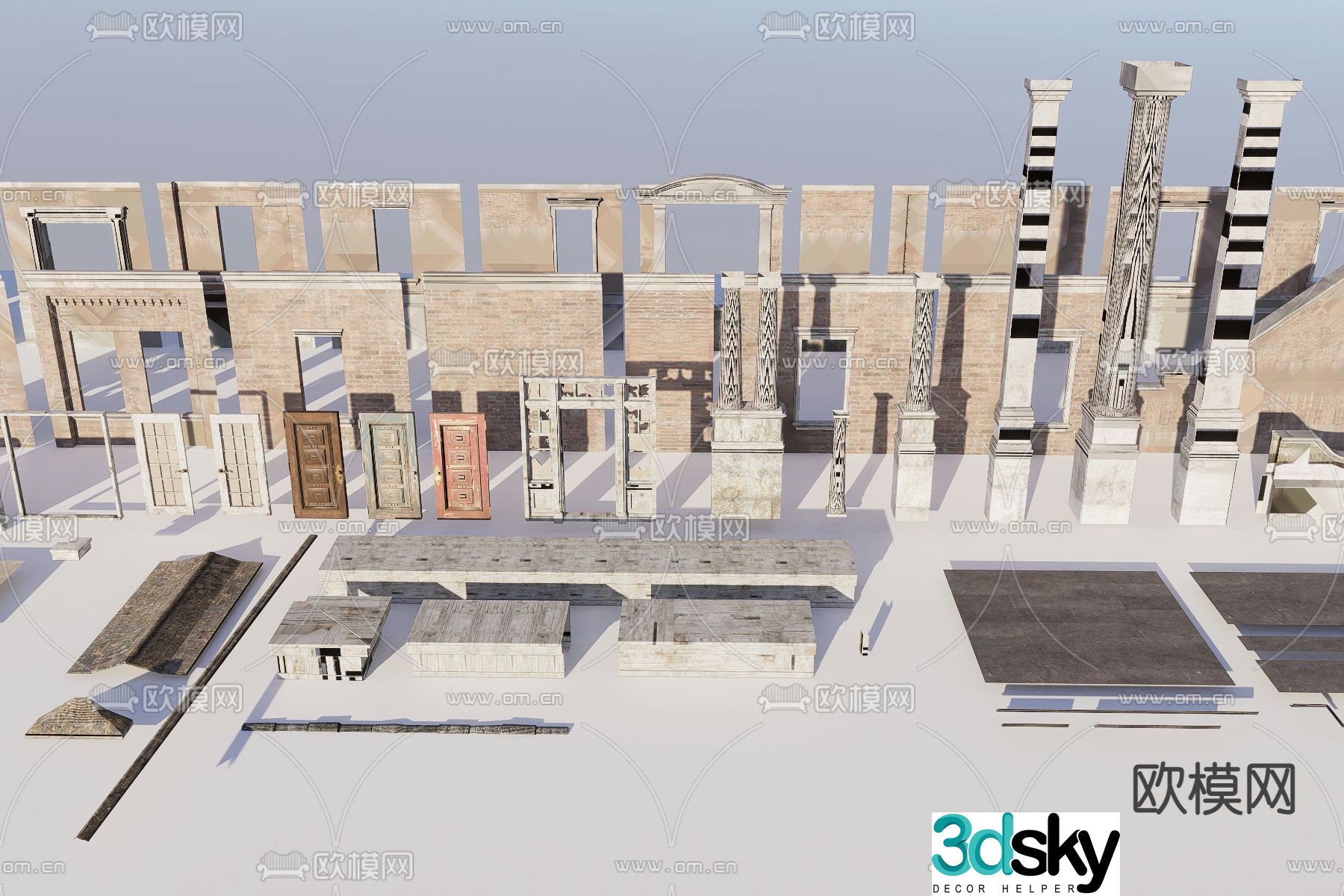Architectural site components 3d model