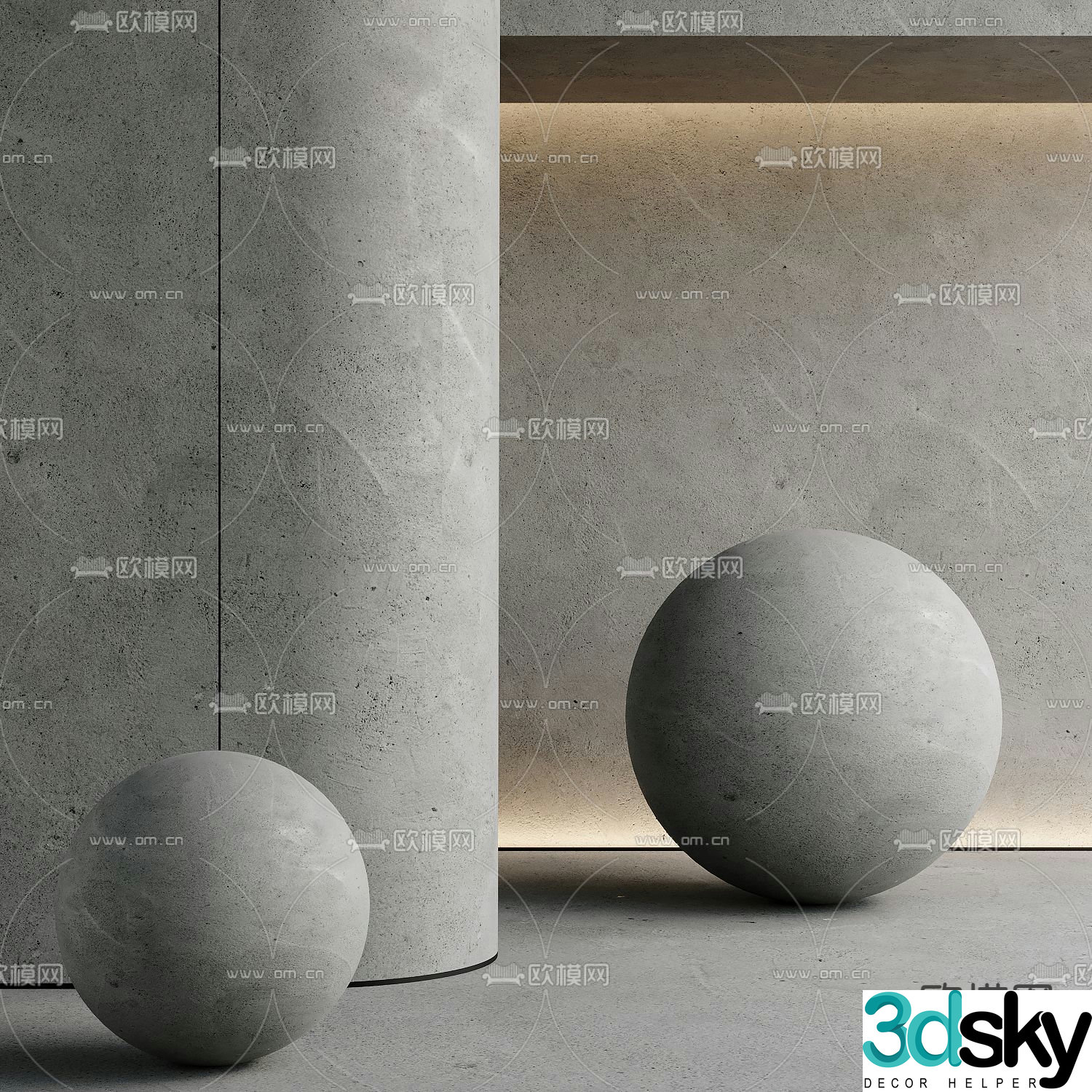 Cement wall micro cement 3d model